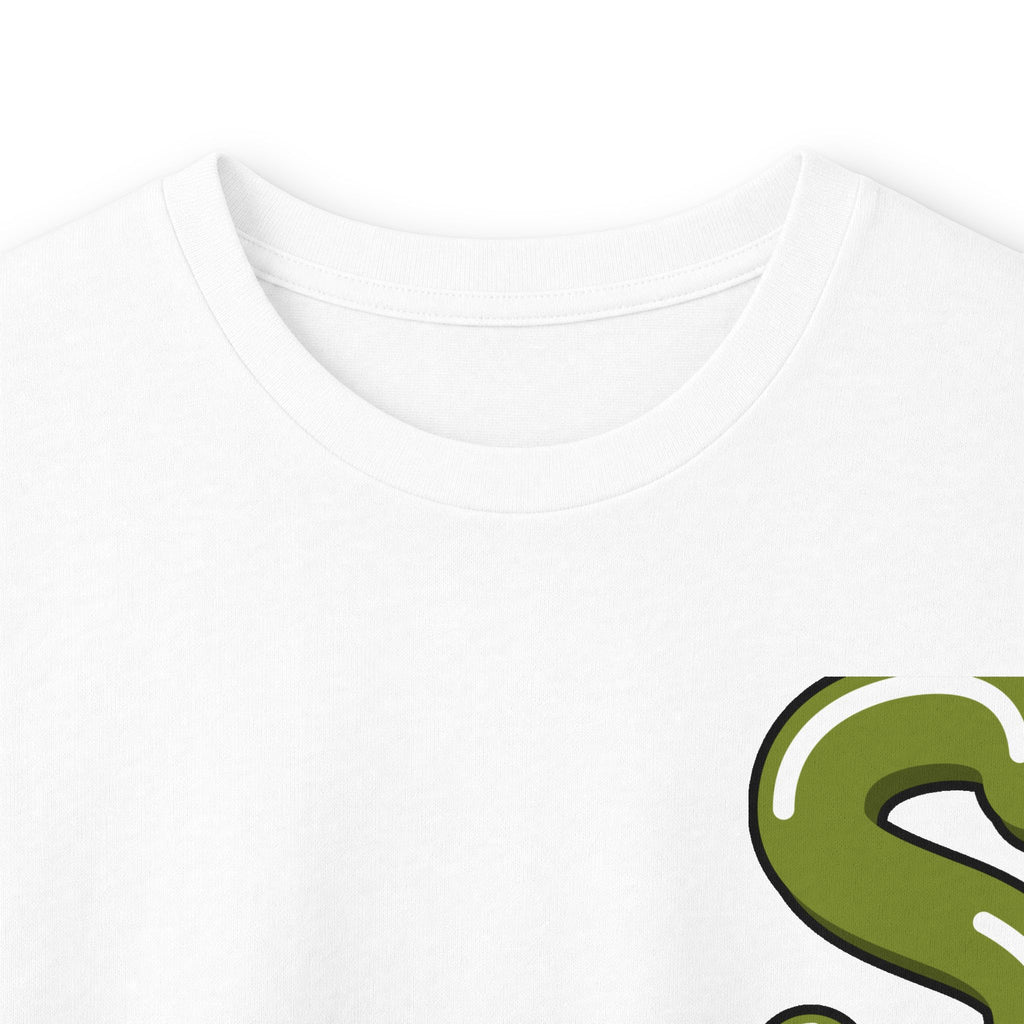 The Slime Shop Ultra Cotton Long-Sleeve — White / Olive Slime-$