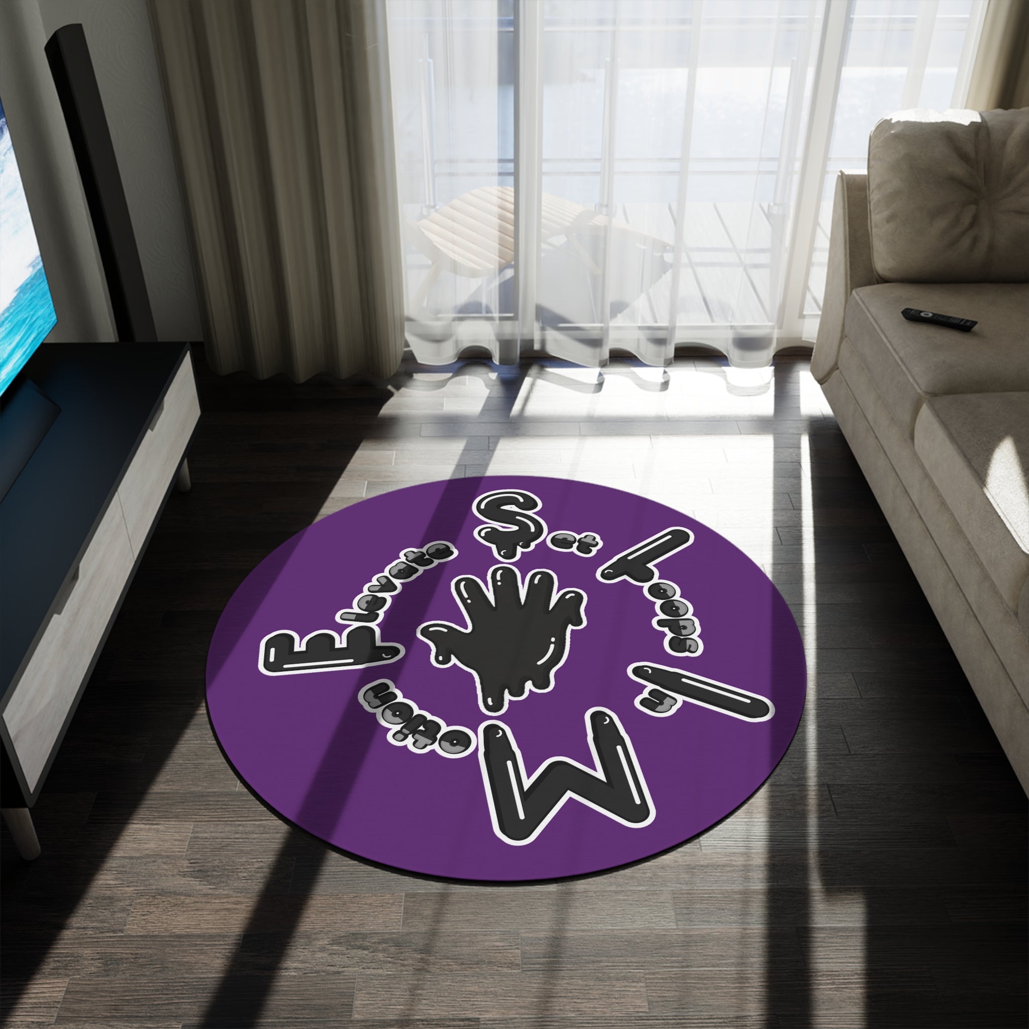 Purple/Black Si5 Slime Round Rug