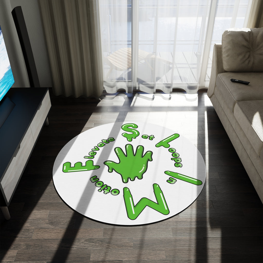The Slime Shop Round Rug — Hand & Ring (Green)
