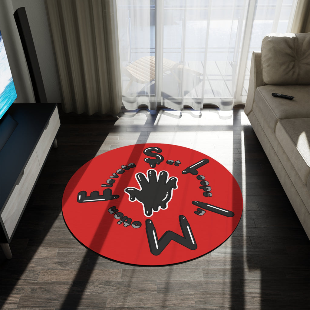 The Slime Shop Round Rug — Hand & Ring (Black) IV