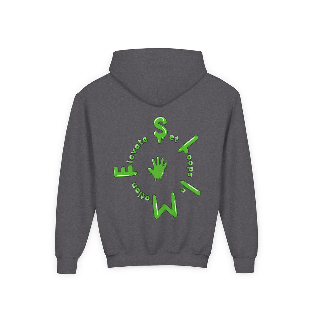 The Slime Shop Youth Hoodie — Carolina Blue / Green Slime $