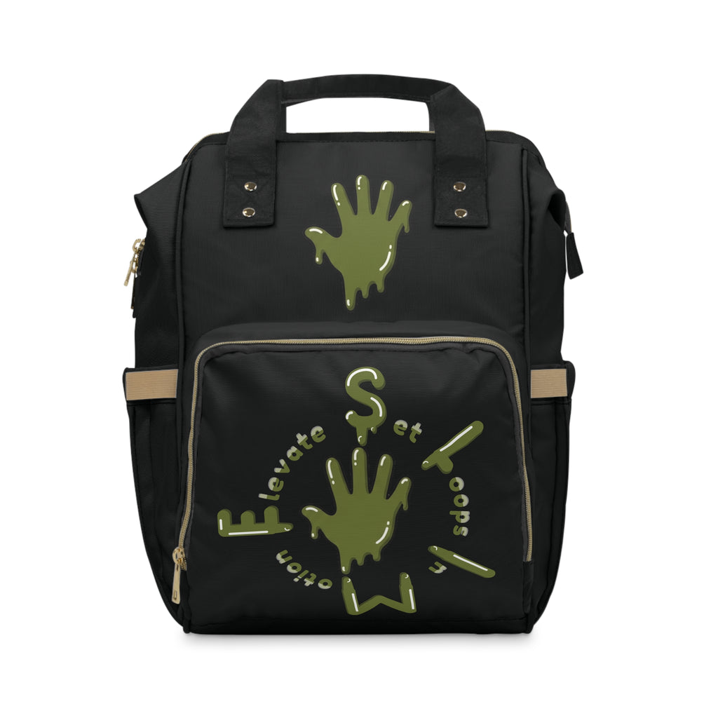 The Slime Shop Diaper Backpack — Black / Olive Slime Sircle