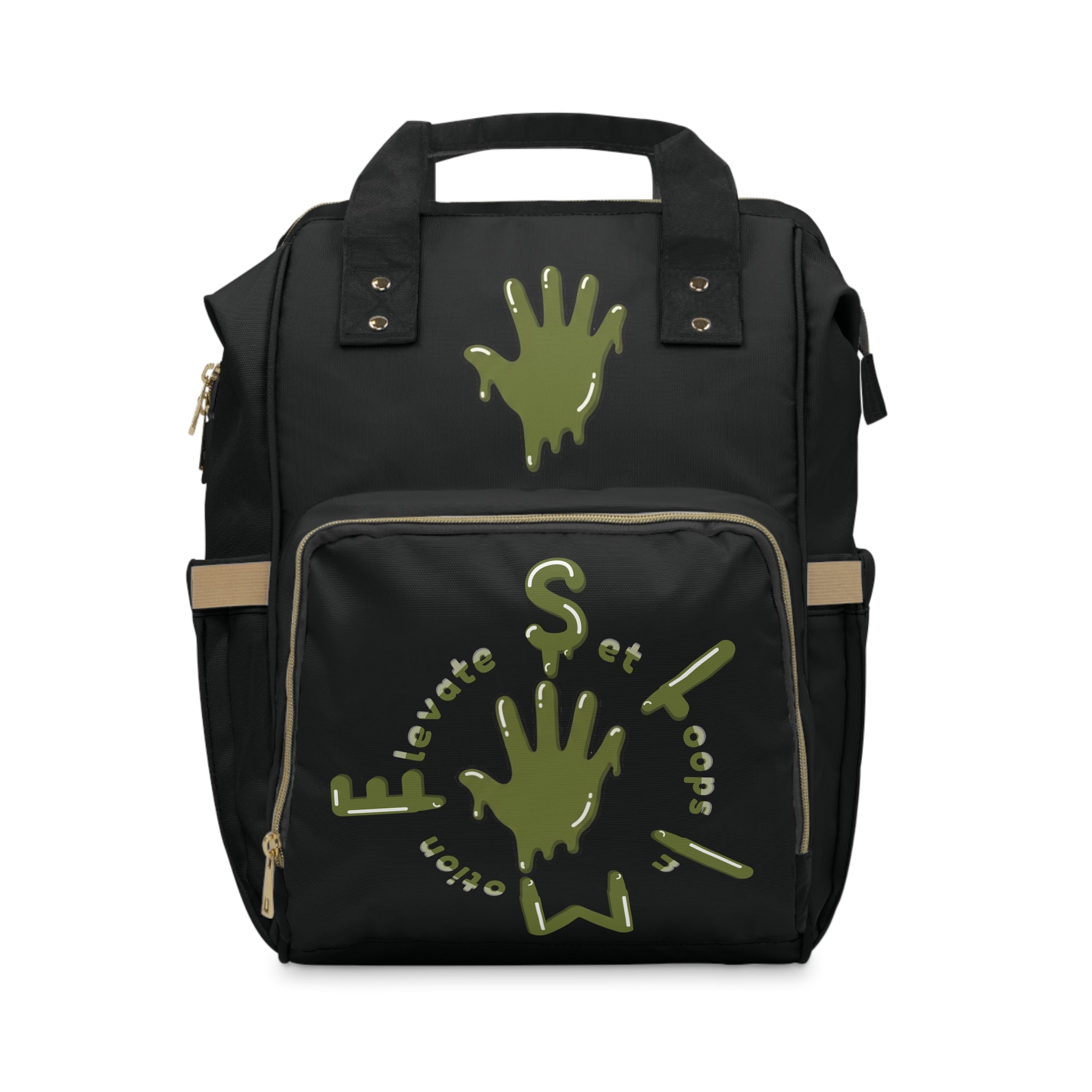 The Slime Shop Diaper Backpack — Black / Olive Slime Sircle