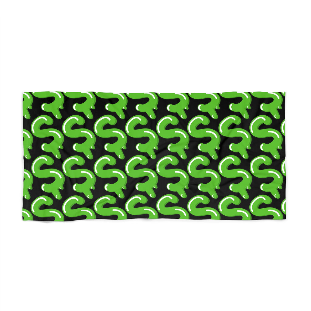 The Slime Shop Beach Towel — Black / Green Slime S