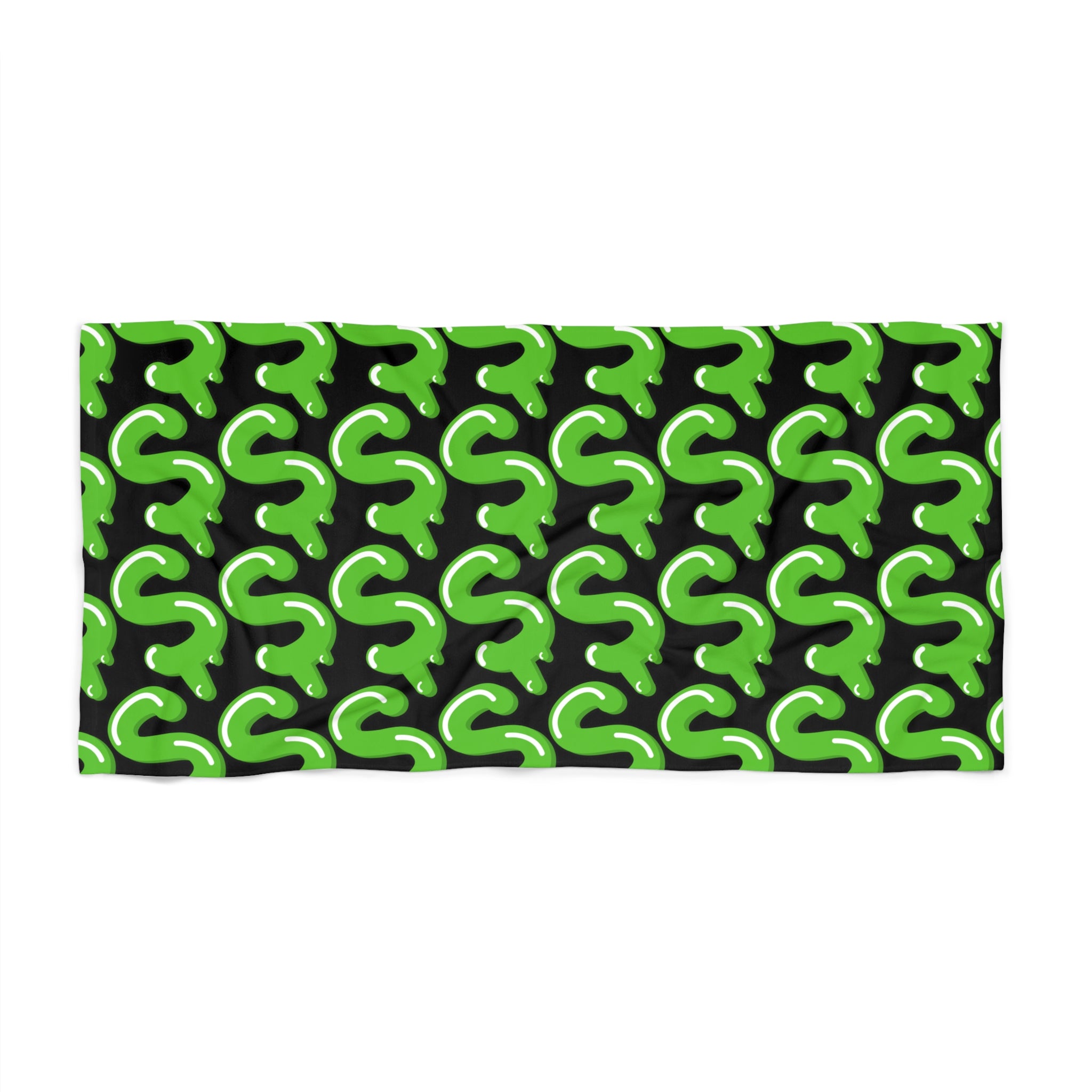 The Slime Shop Beach Towel — Black / Green Slime S