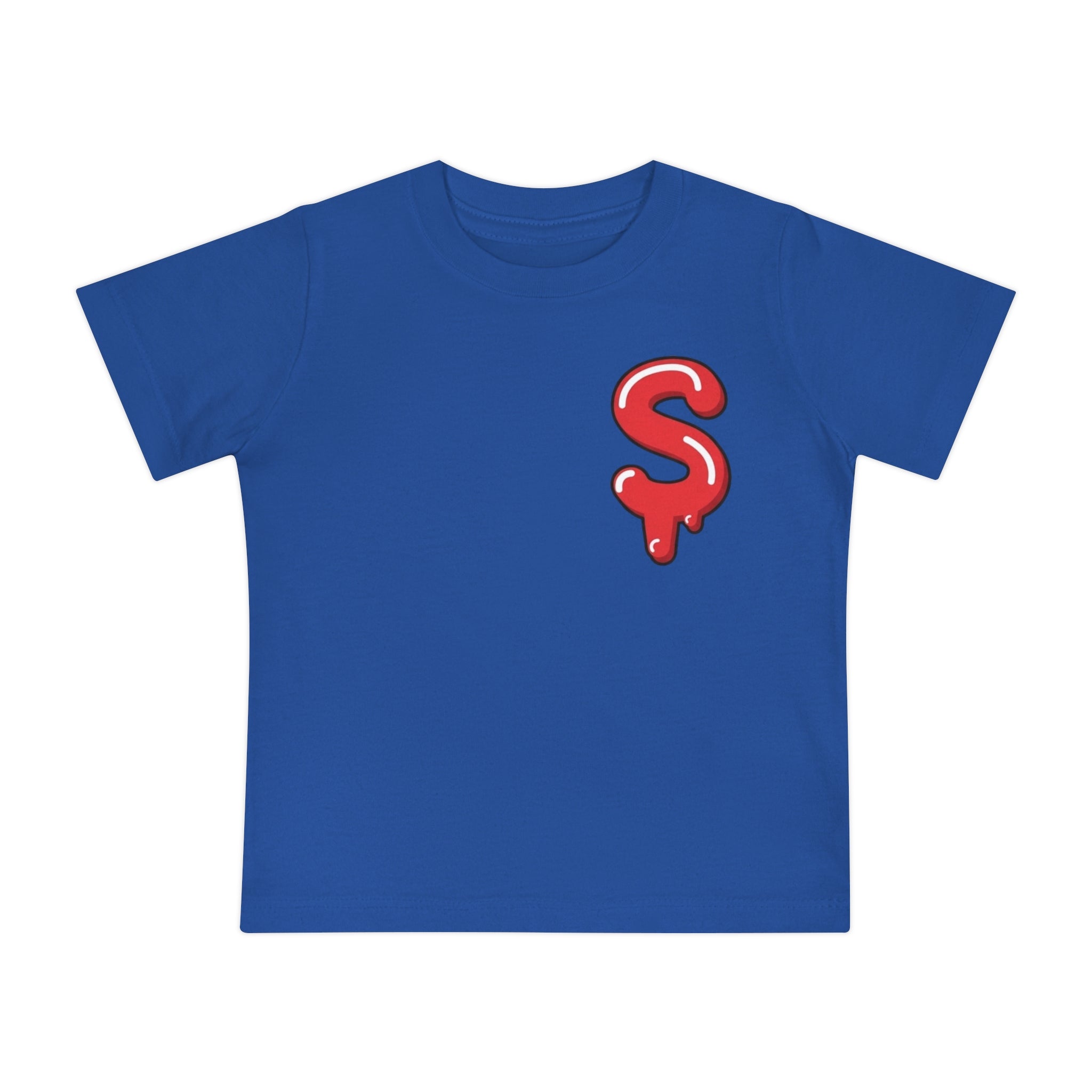 The Slime Shop Baby Tee — Royal Blue / Red Slime Sircle
