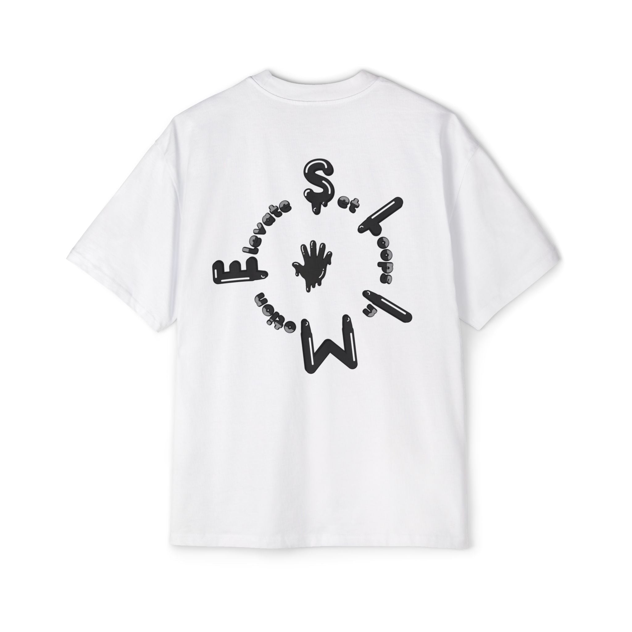 The Slime Shop Men's Heavy Oversized Tee — White / Black Slime Sircle
