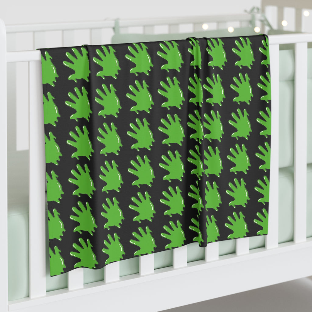 The Slime Shop Baby Swaddle Blanket — Black / Green Slime In 5