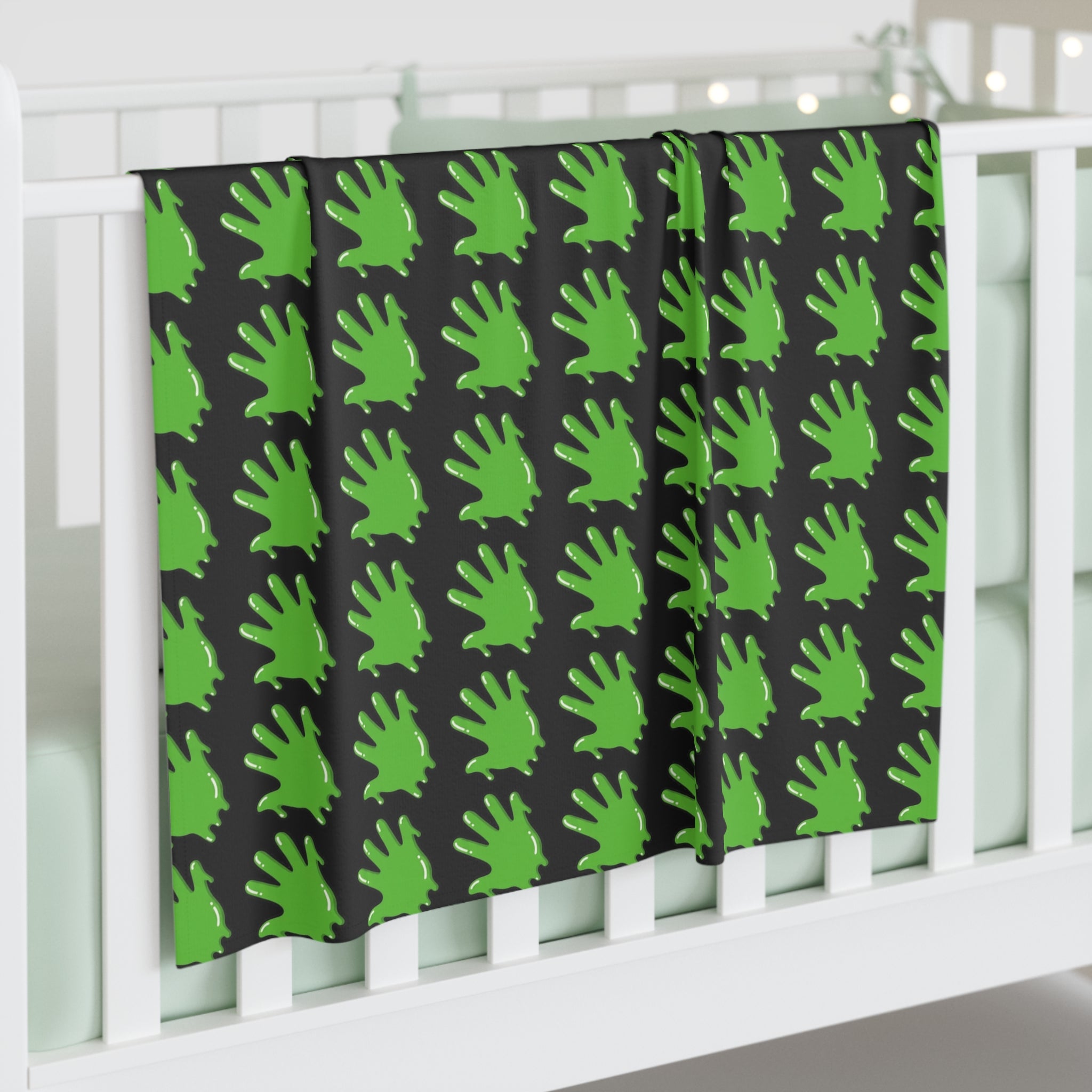 The Slime Shop Baby Swaddle Blanket — Black / Green Slime In 5