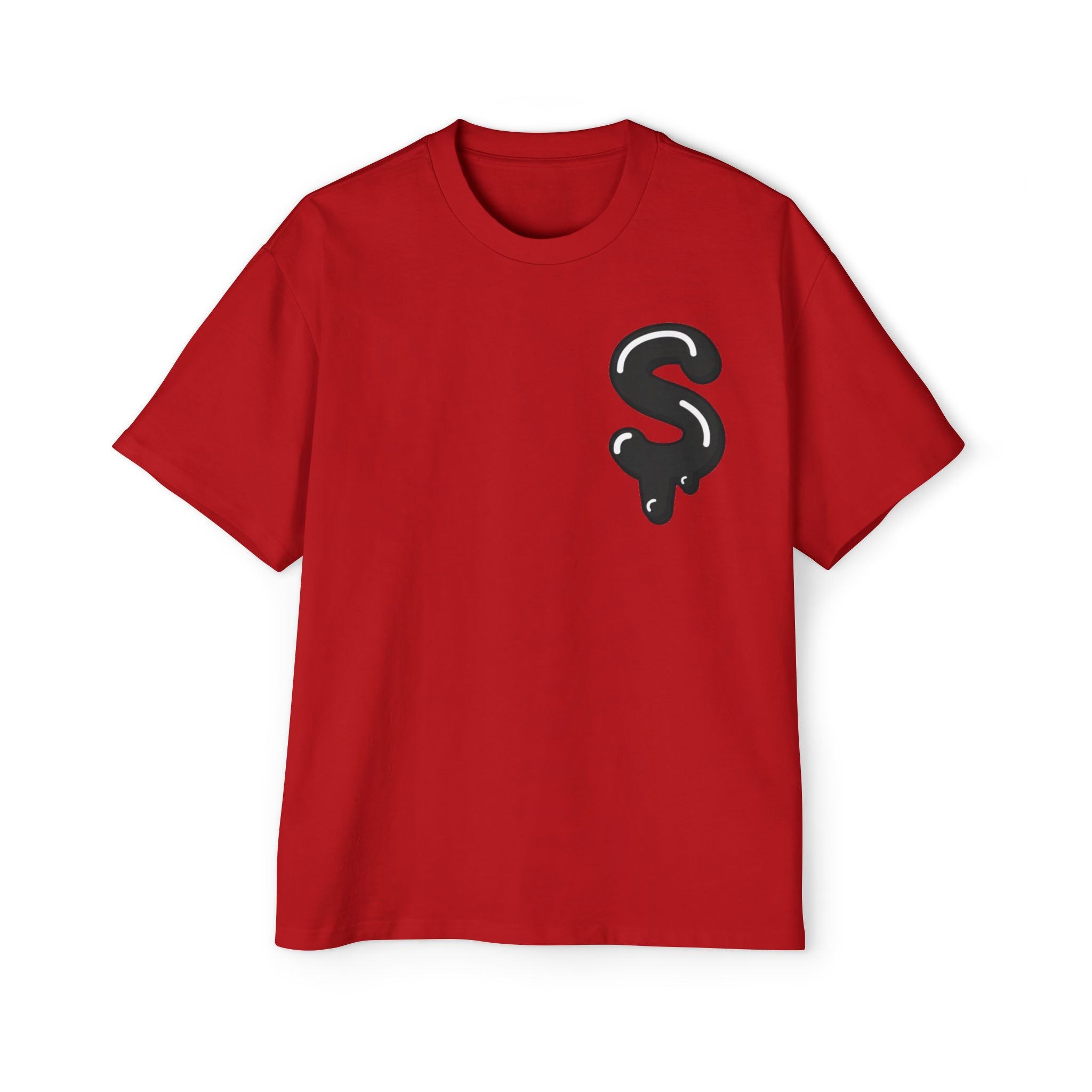 The Slime Shop Men's Heavy Oversized Tee — White / Black Slime Sircle