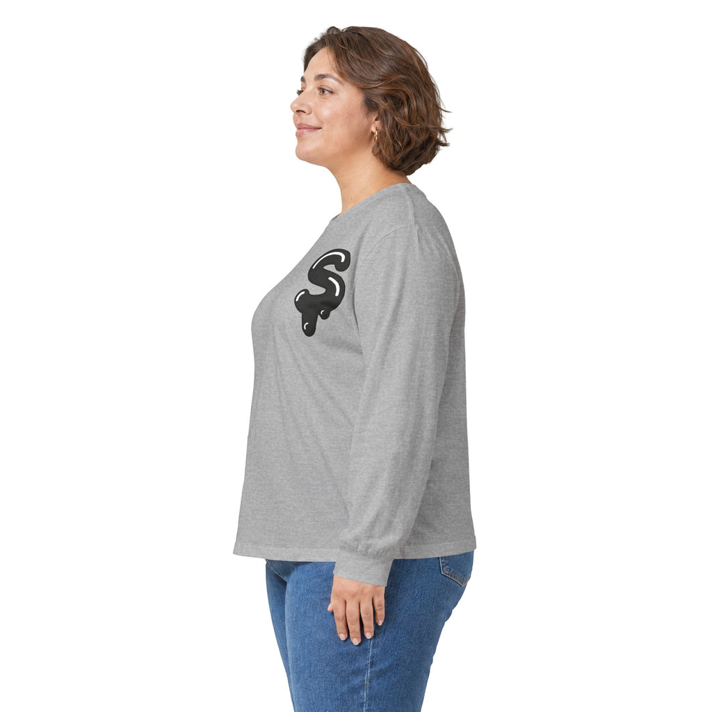 The Slime Shop Ultra Cotton Long-Sleeve Tee — Irish Green / Black Slime Sircle