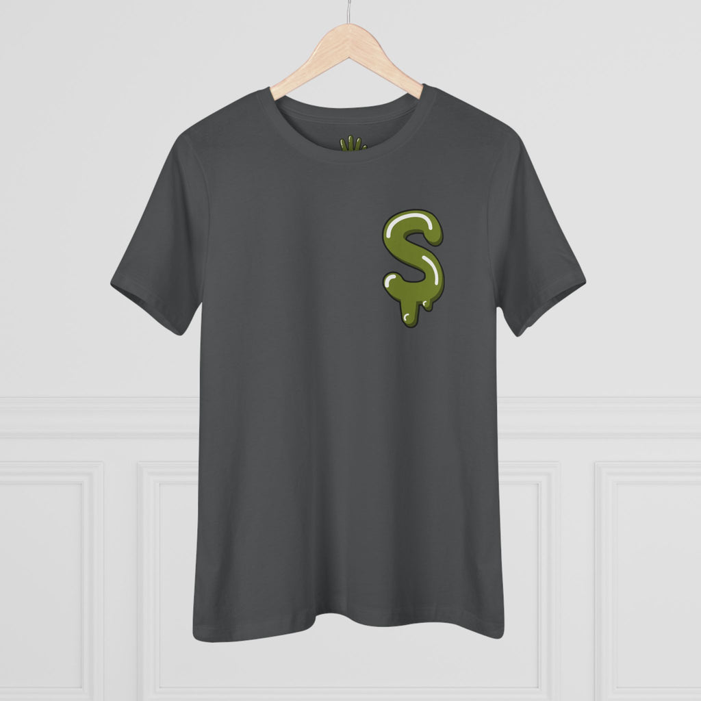 The Slime Shop Women's Tee — White / Olive SLIME