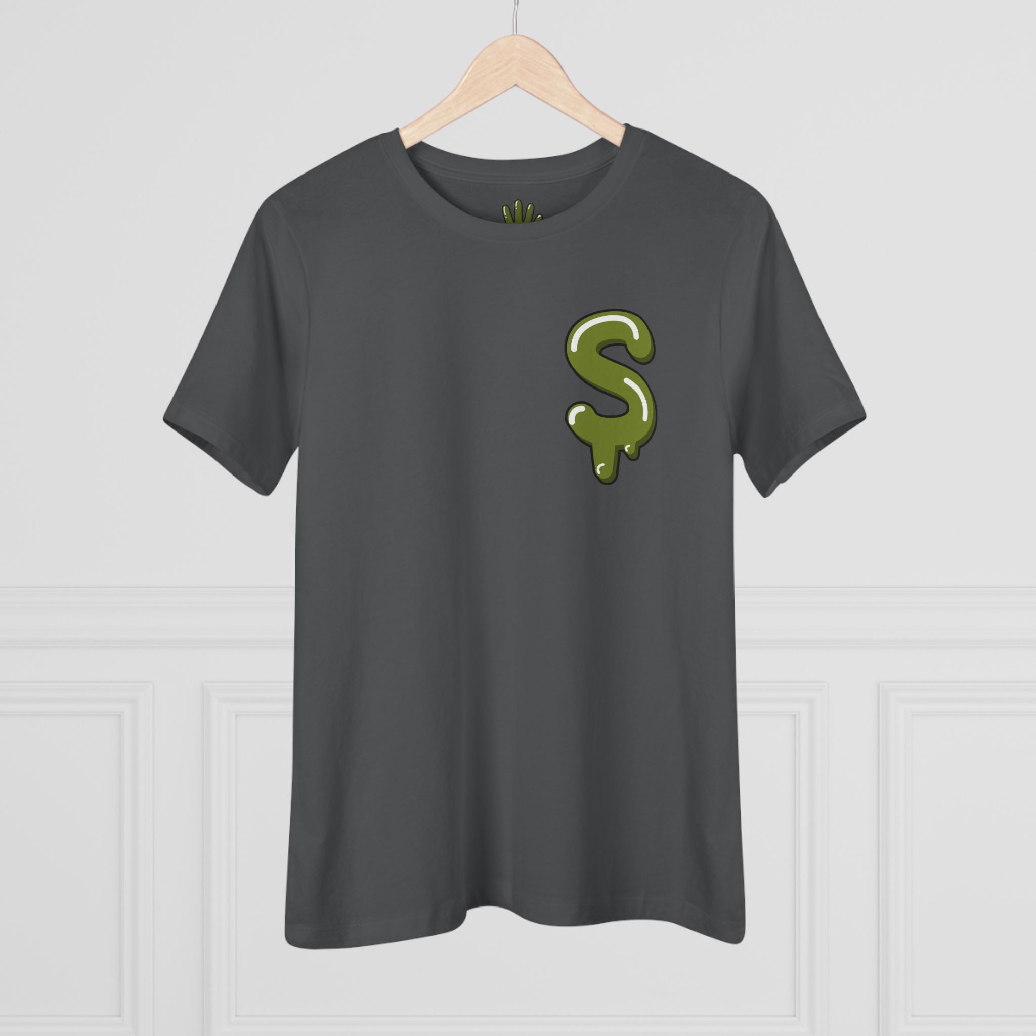 The Slime Shop Women's Tee — White / Olive SLIME