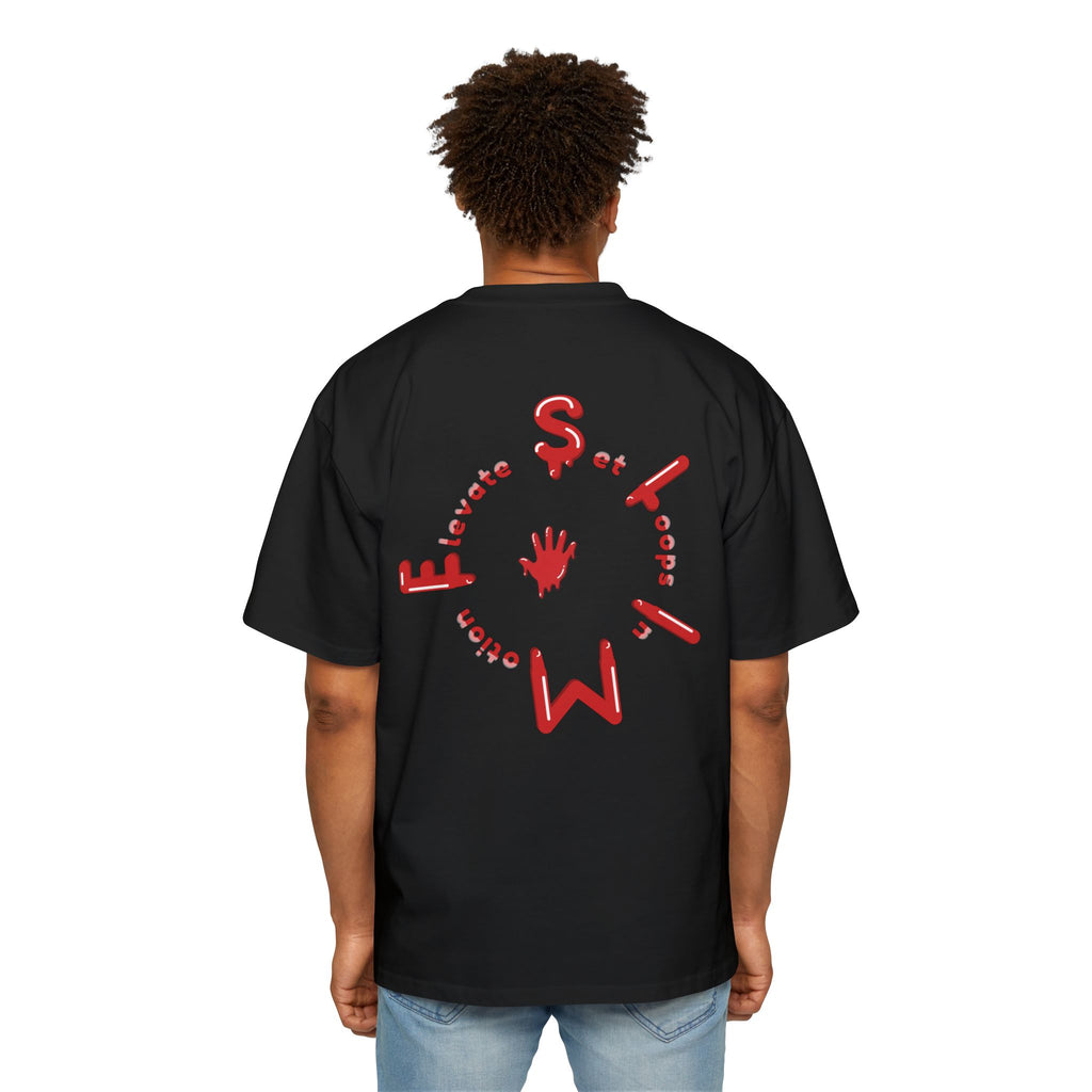 The Slime Shop Men's Heavy Oversized Tee — Black / Red Slime Sircle