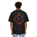 The Slime Shop Men's Heavy Oversized Tee — Black / Red Slime Sircle