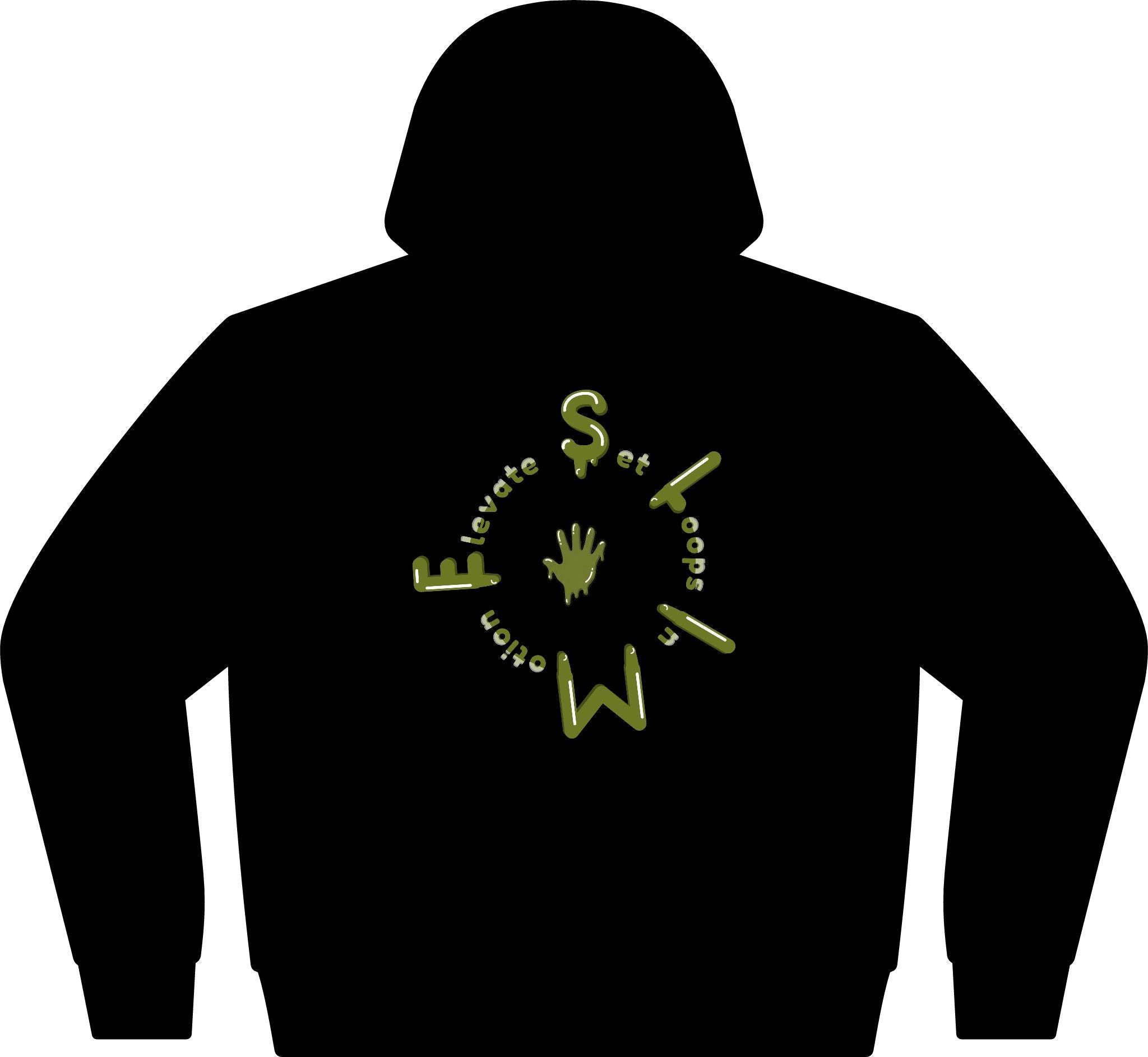 The Slime Shop Full-Zip Hoodie — Black / Olive Slime Sircle