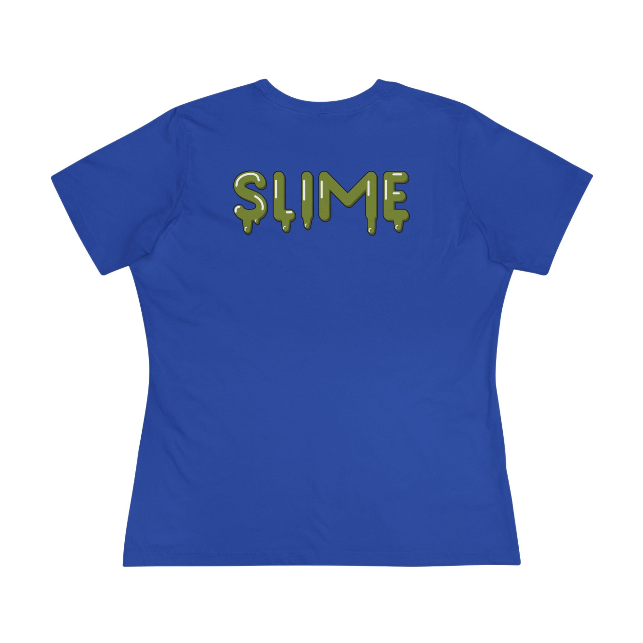 The Slime Shop Women's Tee — White / Olive Slime In 5