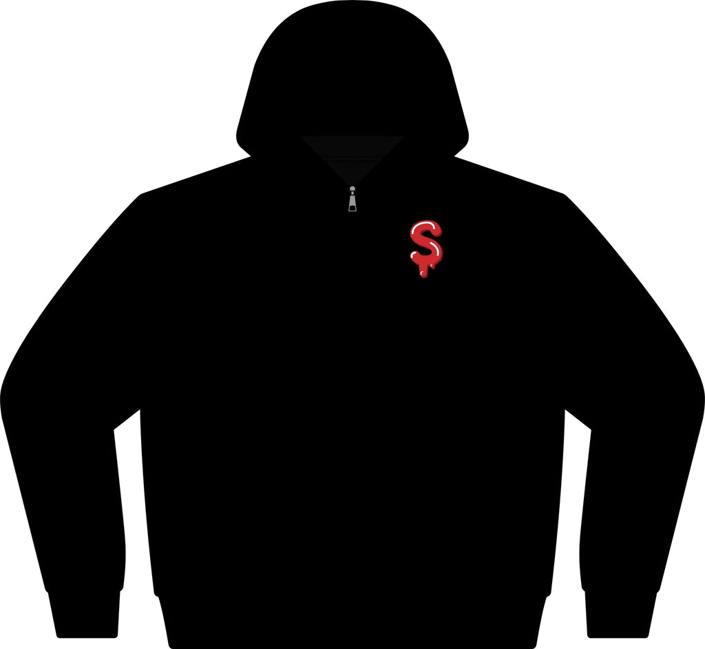 The Slime Shop Full-Zip Hoodie — Black / Red Slime Sircle