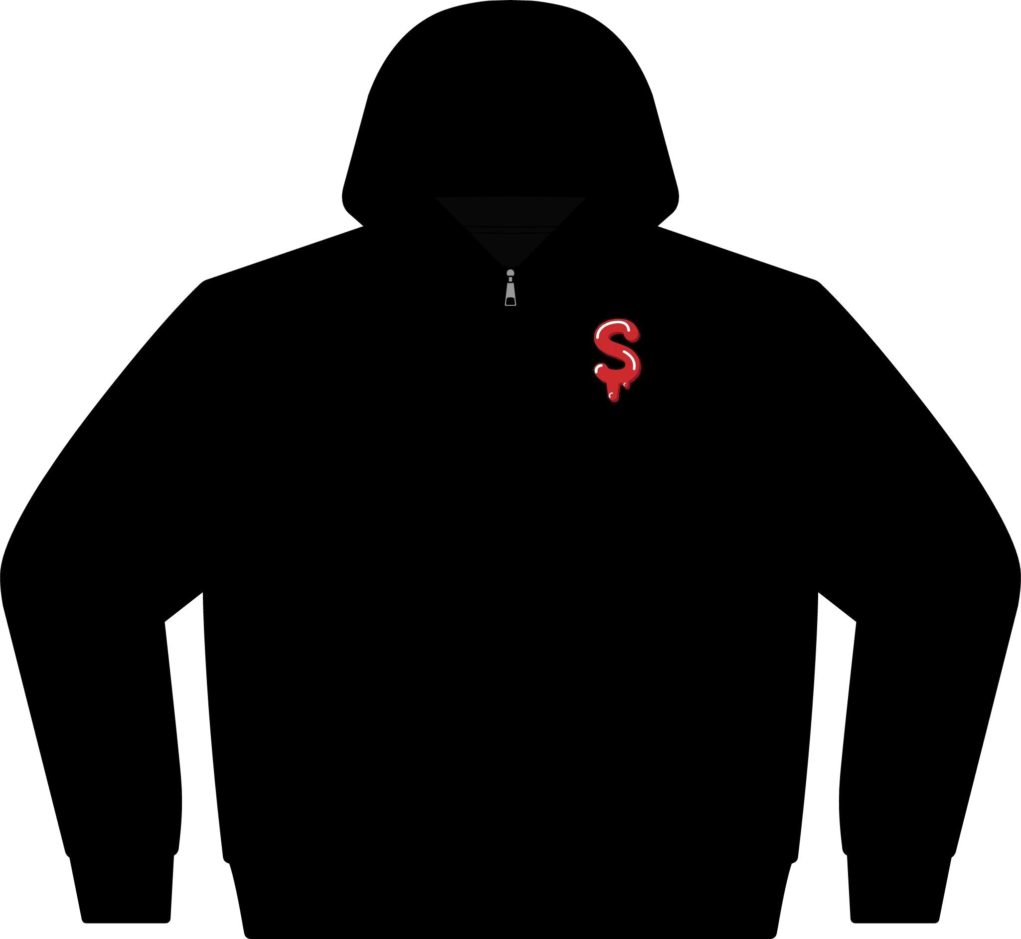 The Slime Shop Full-Zip Hoodie — Black / Red Slime Sircle
