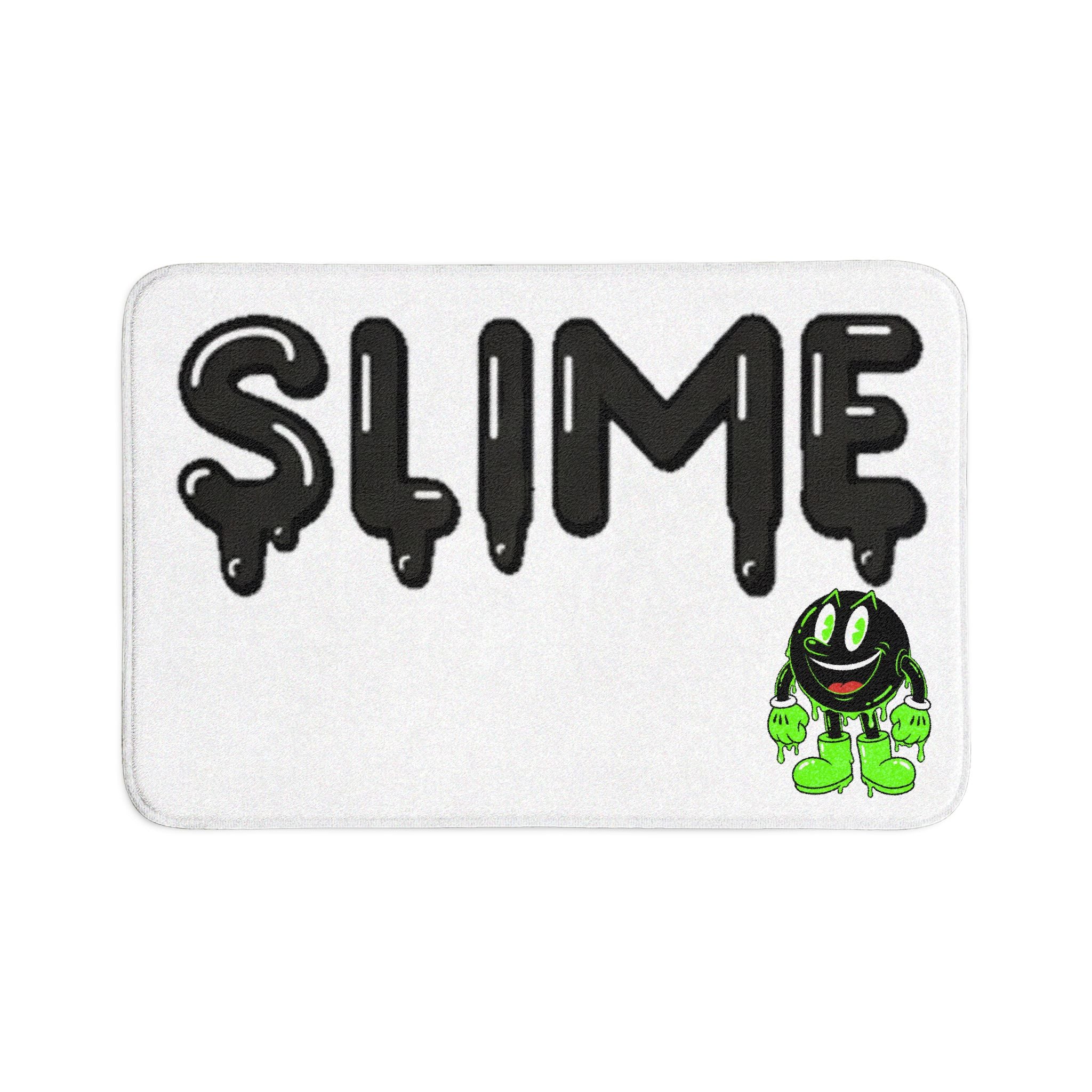 The Slime Shop Bath Mat — White / Black Slime $ (AOP)