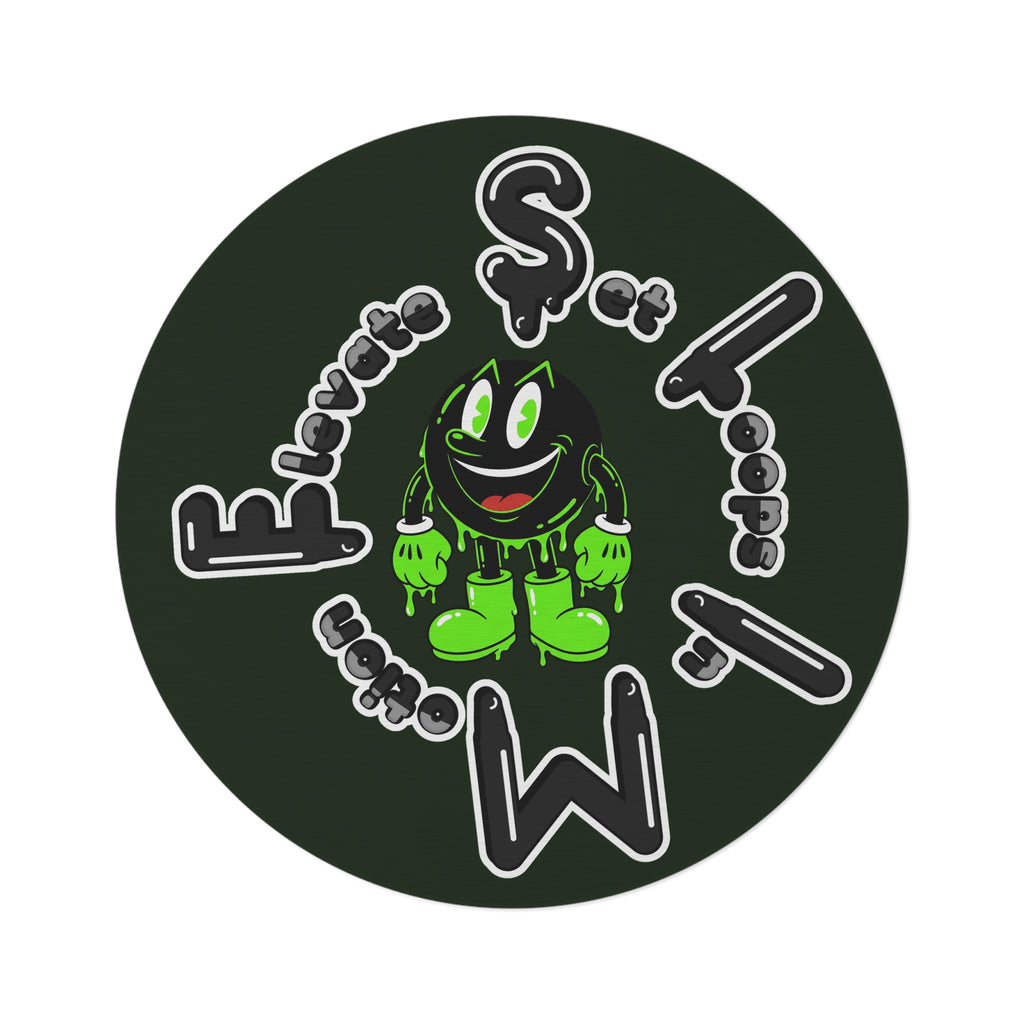 The Slime Shop Green/Black SlimemanGzzz Round Rug