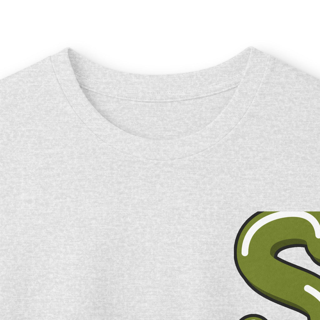 The Slime Shop Ultra Cotton Long-Sleeve — White / Olive Slime-$
