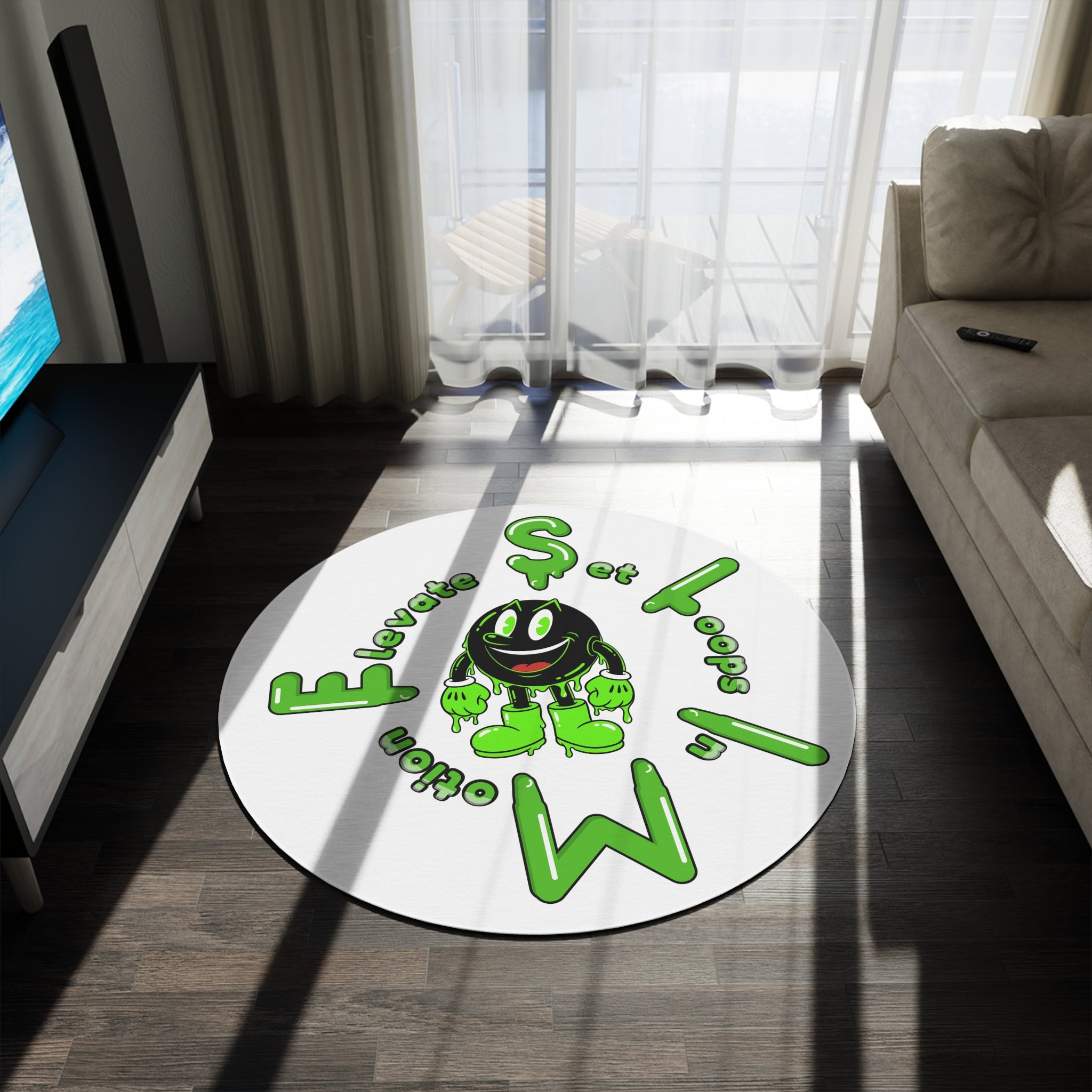 The Slime Shop Round Rug — Slimeman & Ring (Green)