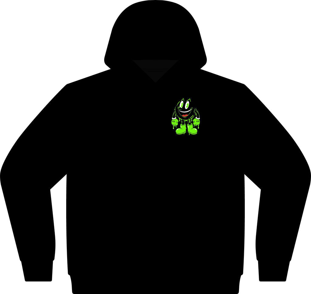 The Slime Shop Unisex ReFlex Fleece Hoodie Sweatshirt — Black / Green Slime Sircle