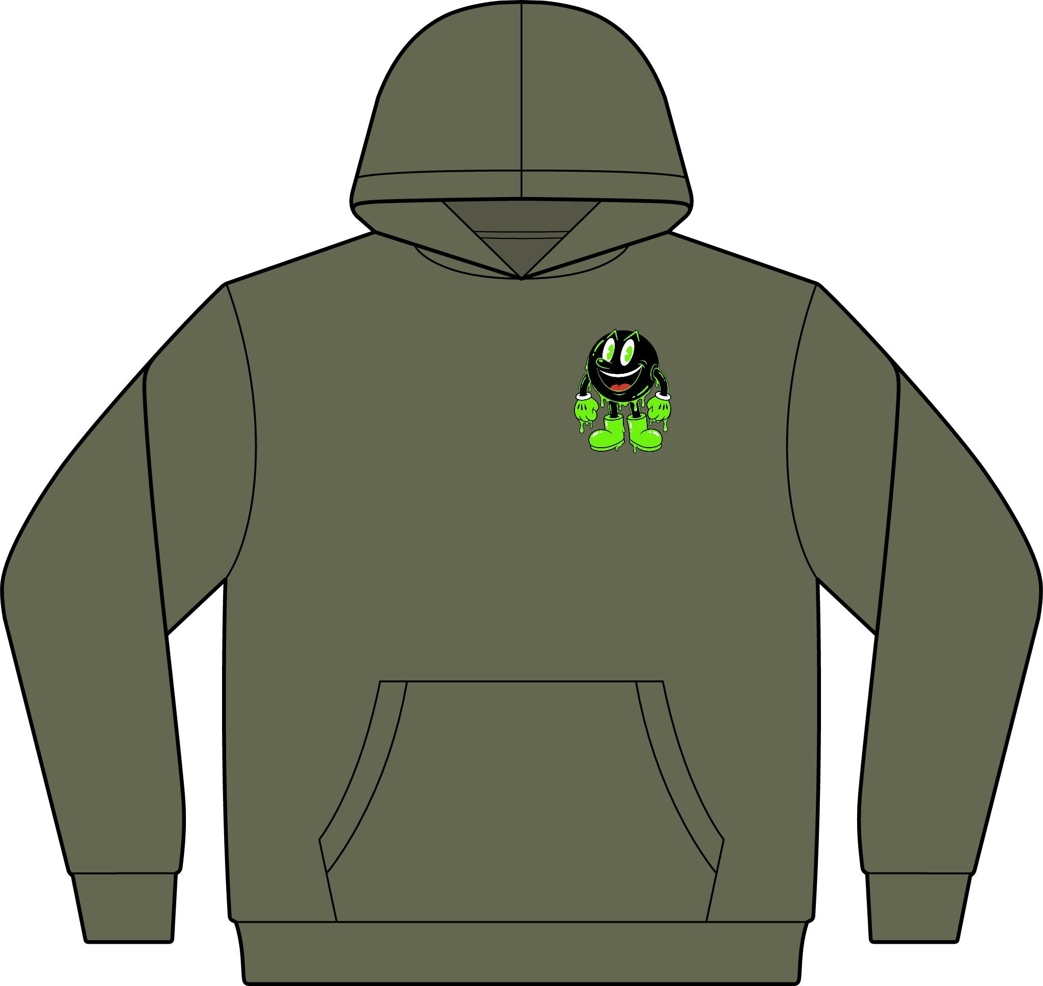 The Slime Shop Unisex ReFlex Fleece Hoodie Sweatshirt — Black / Green Slime Sircle