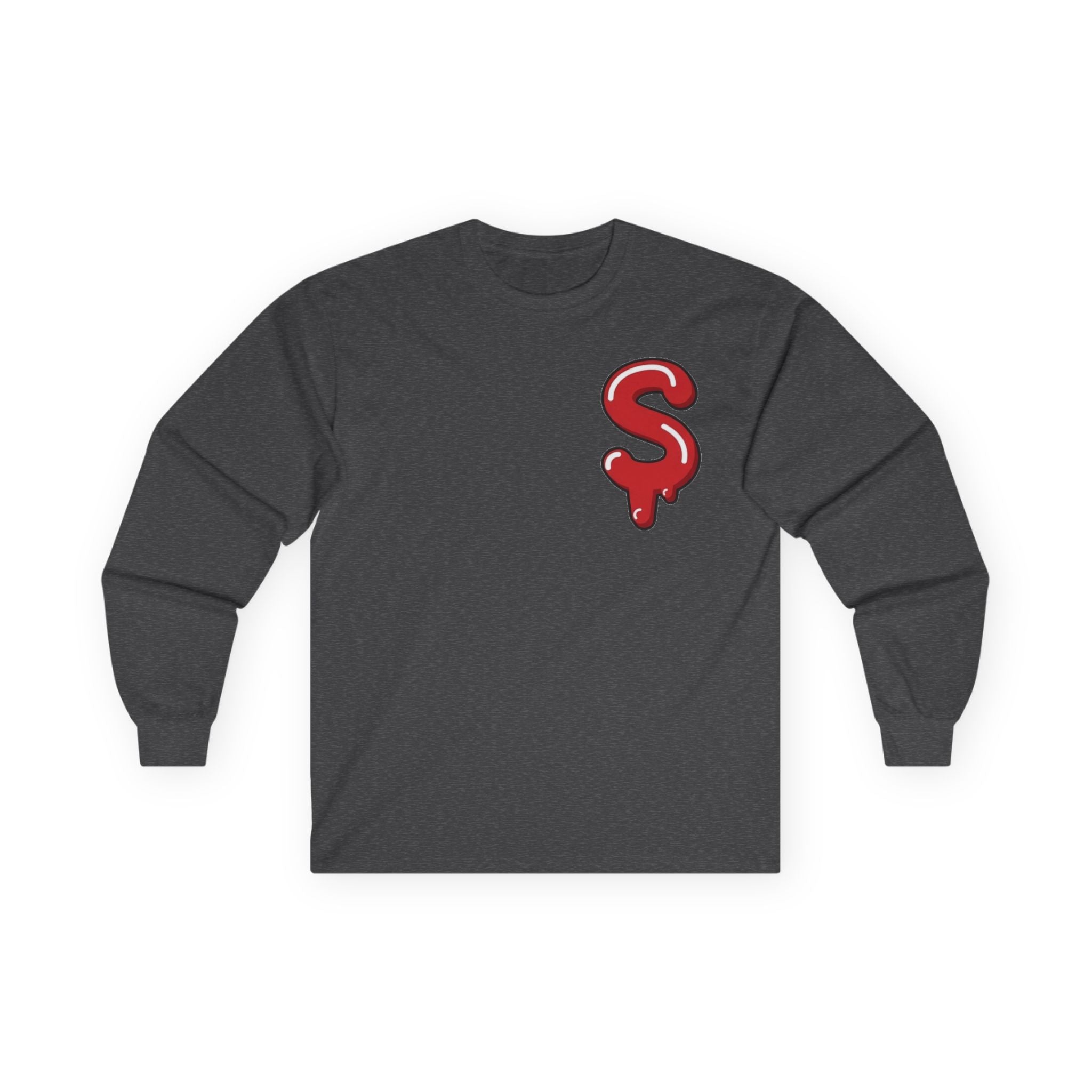 The Slime Shop Ultra Cotton Long-Sleeve Tee — Royal Blue / Red Slime Sircle