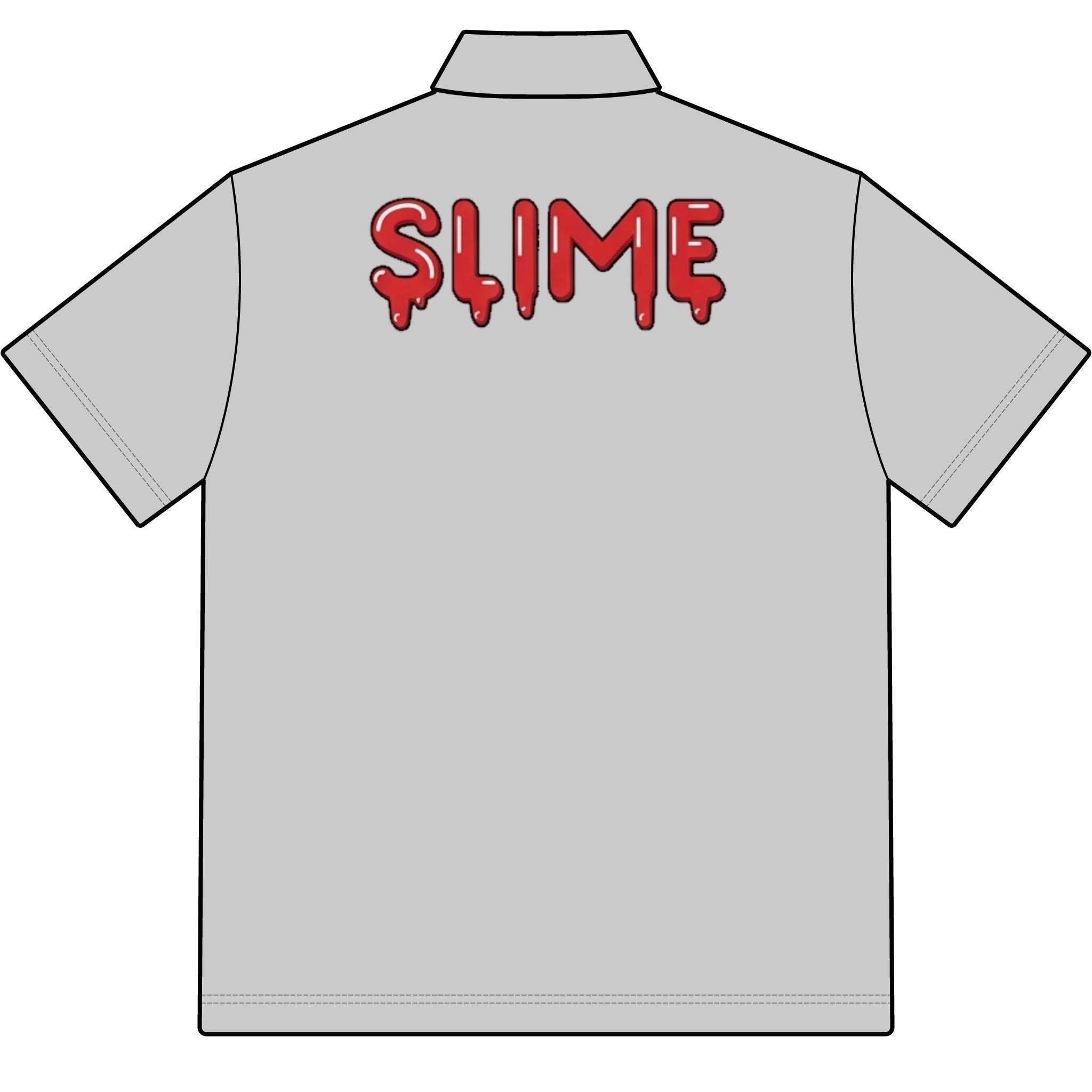 The Slime Shop Pique Polo — White / Red Slime-$