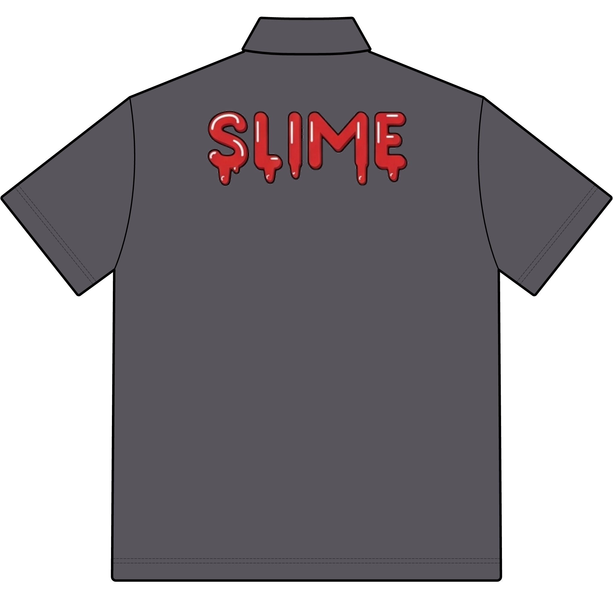 The Slime Shop Pique Polo — White / Red Slime-$