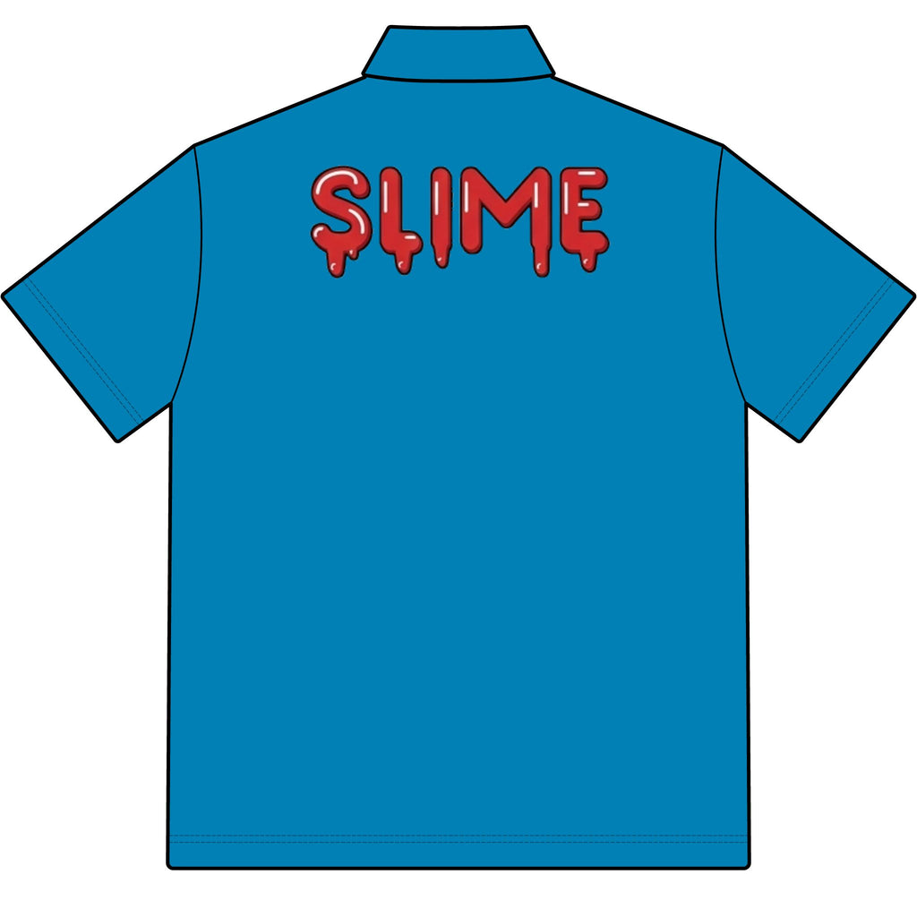 The Slime Shop Pique Polo — White / Red Slime-$