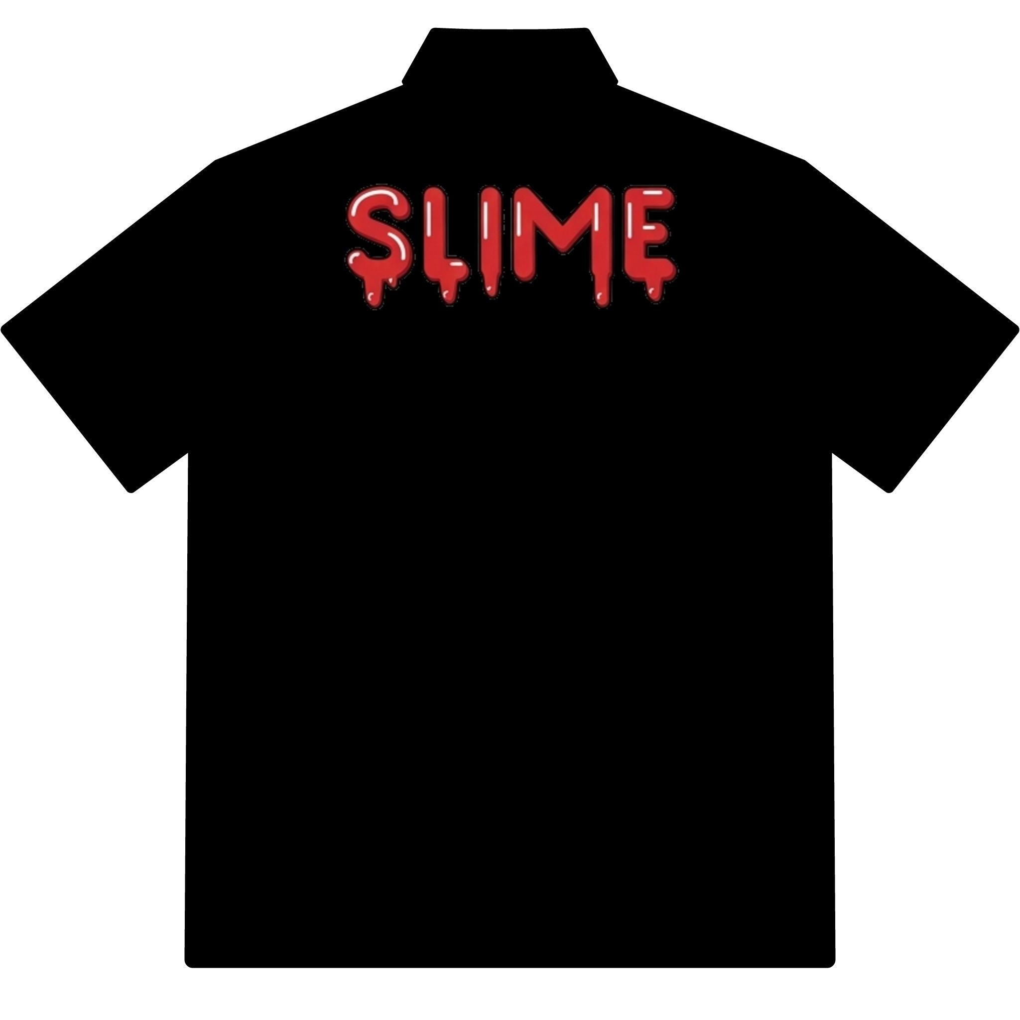 The Slime Shop Pique Polo — White / Red Slime-$