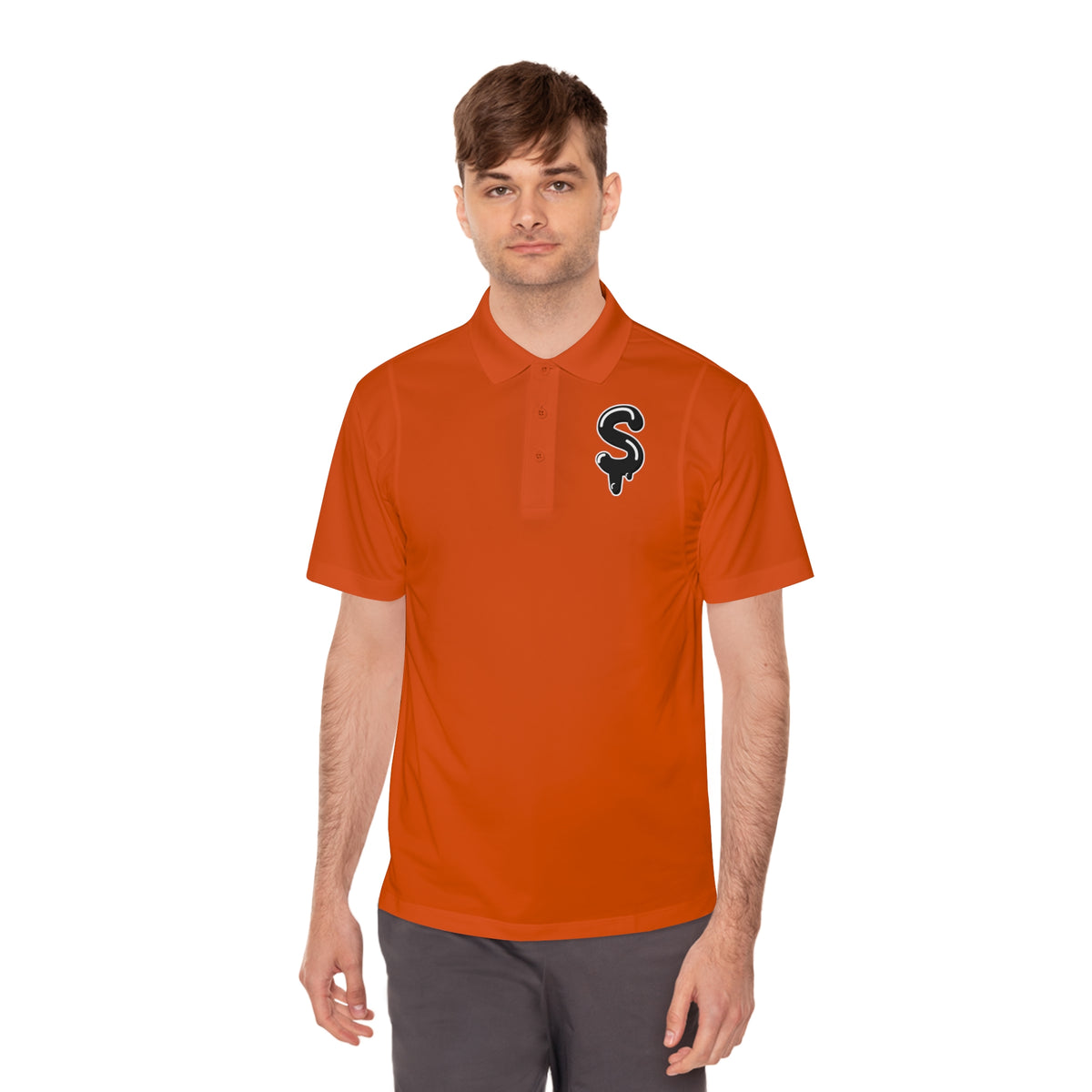 Men's Black Slime Sircle Sport Polo Shirt