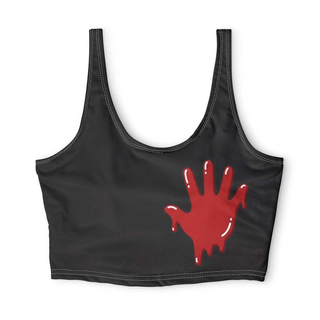 The Slime Shop Polyester Sports Bra — Black / Red Slime In 5