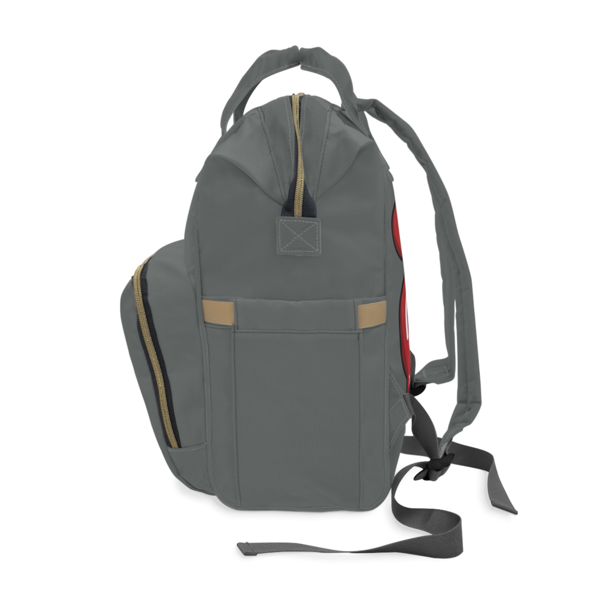The Slime Shop Diaper Backpack — Gray / Red Slime Sircle