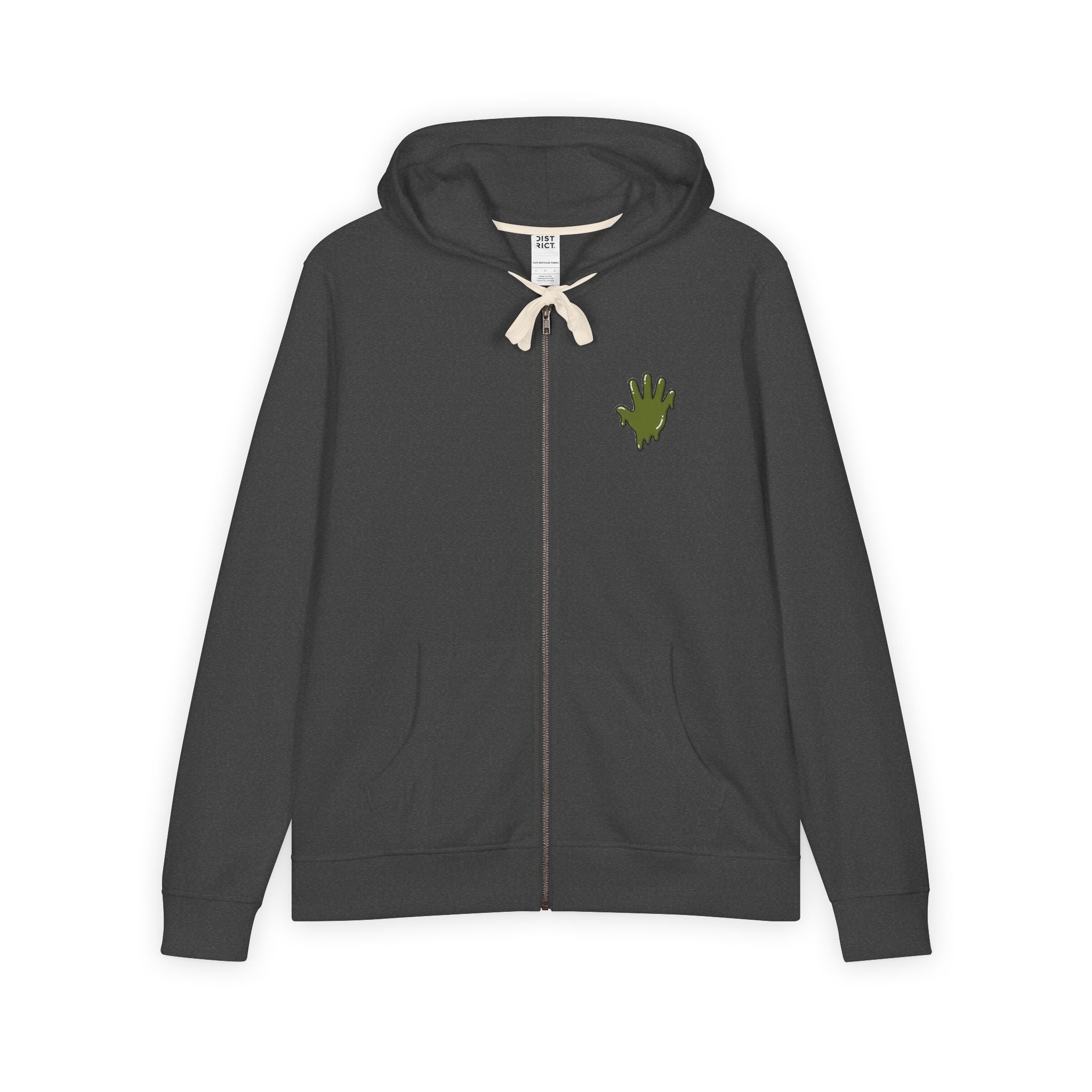 The Slime Shop Full-Zip Hoodie — Black / Olive Slime In 5
