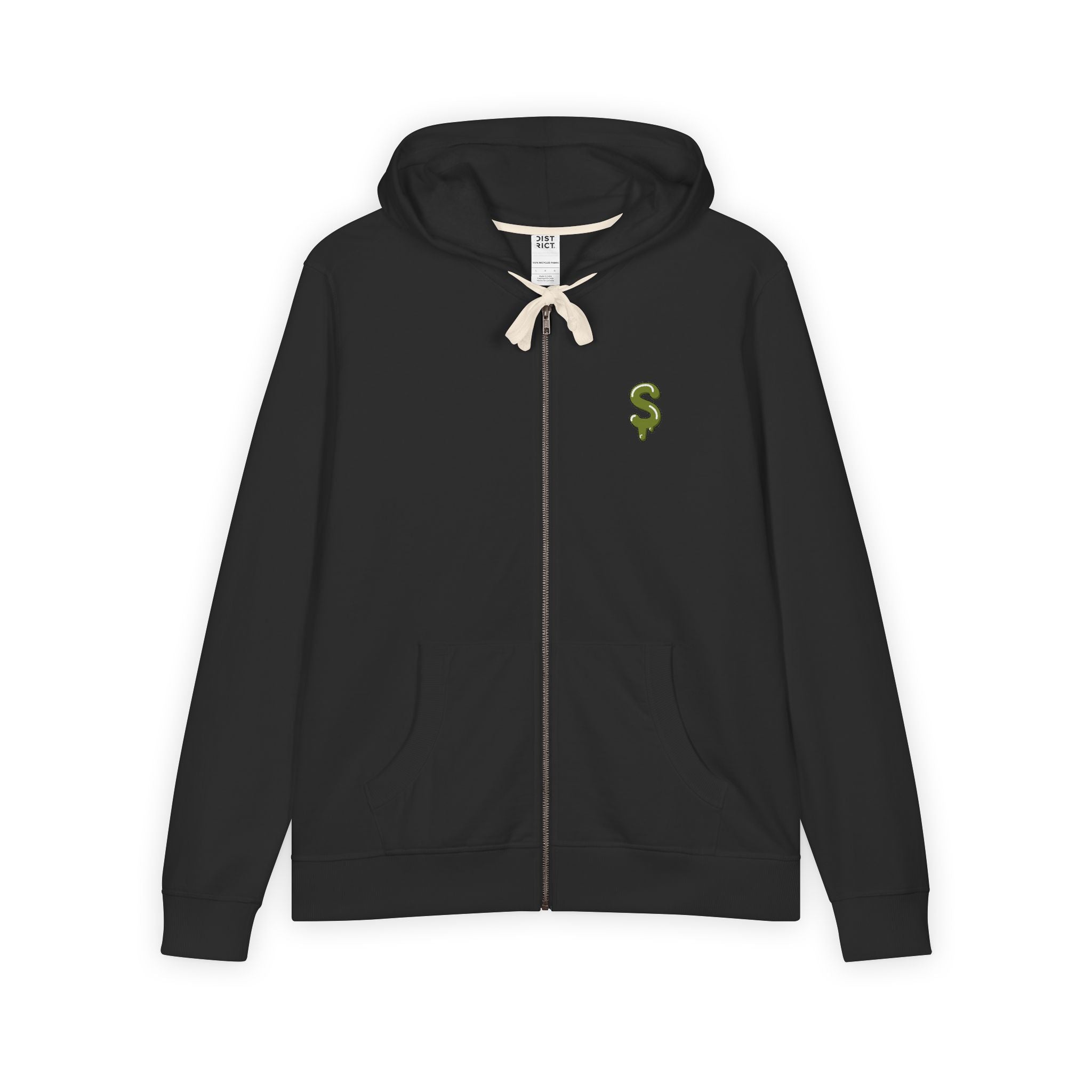 The Slime Shop Full-Zip Hoodie — Black / Olive Slime In 5