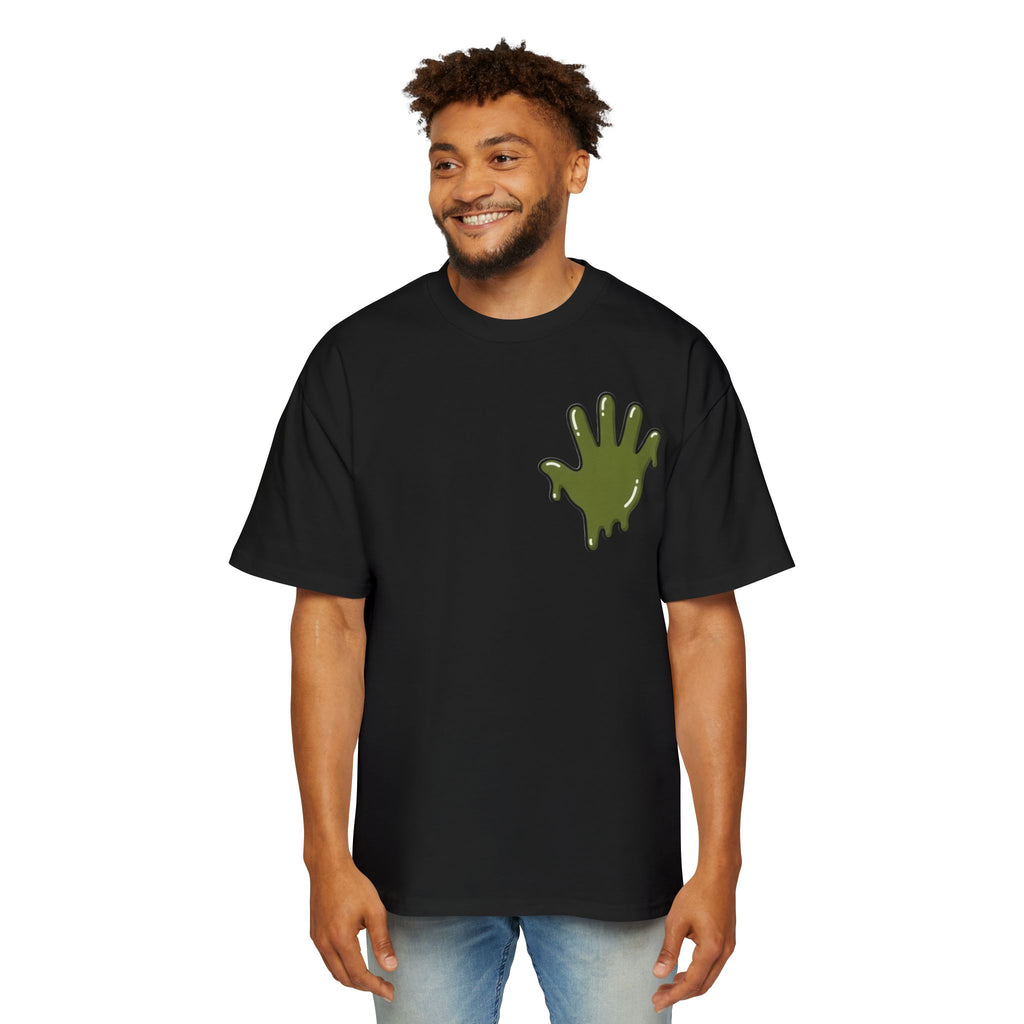 The Slime Shop Men's Oversized Tee — White / Olive SLIME