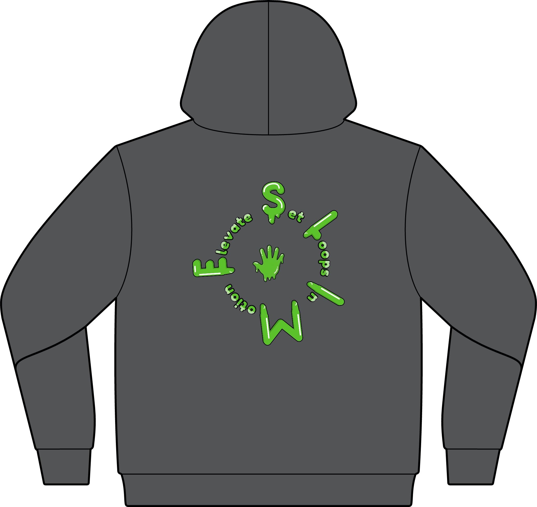 The Slime Shop Unisex ReFlex Fleece Hoodie Sweatshirt — Black / Green Slime Sircle