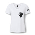 The Slime Shop Women's V-Neck Tee — White / Black Slime In 5