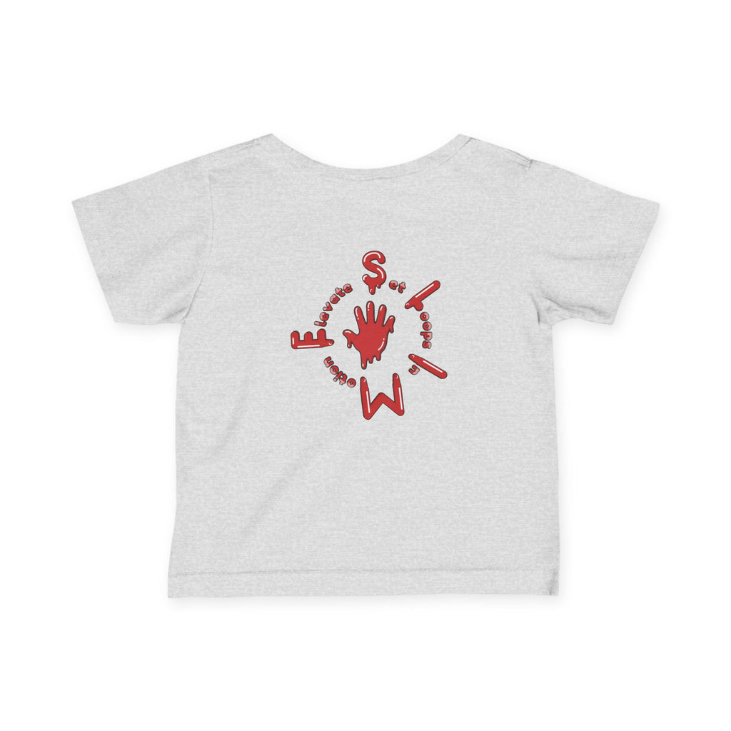 The Slime Shop Infant Fine Jersey Tee — Grey / Red Slime $