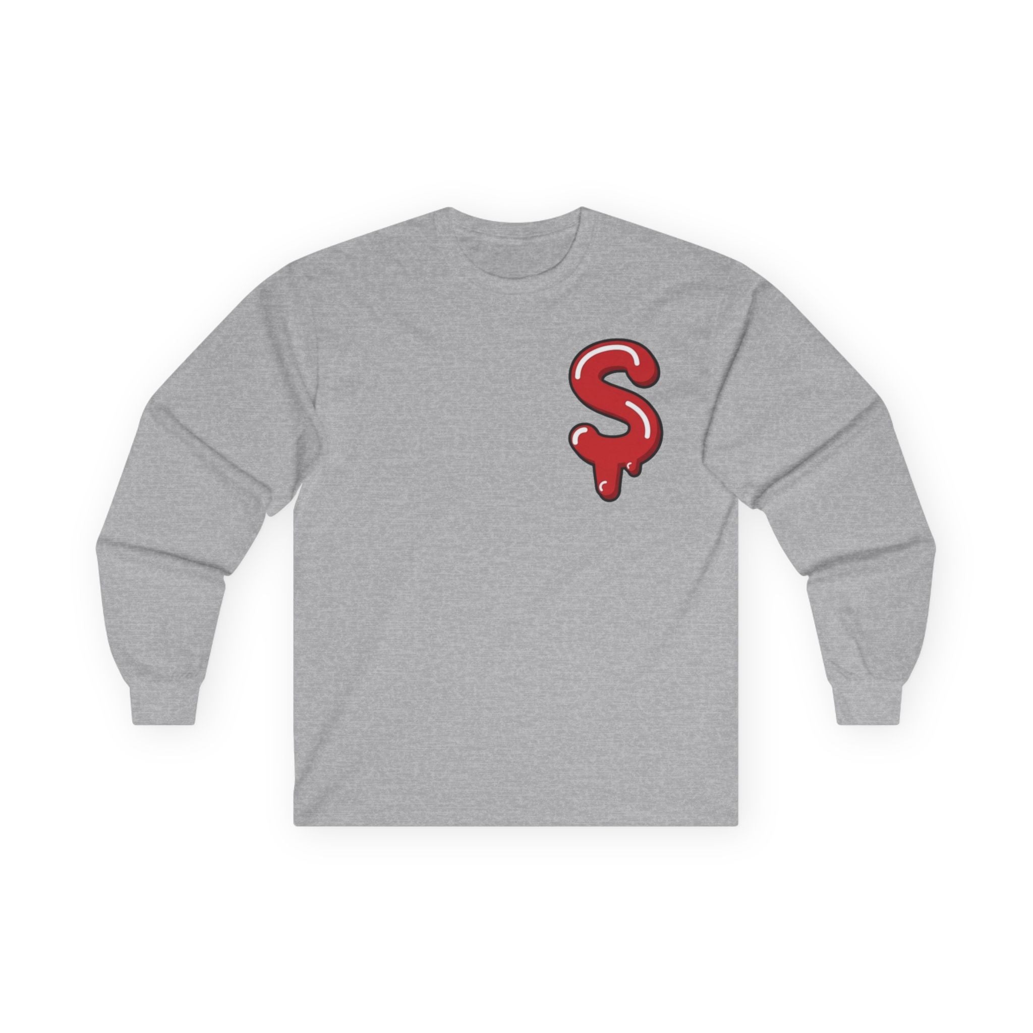 The Slime Shop Ultra Cotton Long-Sleeve Tee — Royal Blue / Red Slime Sircle