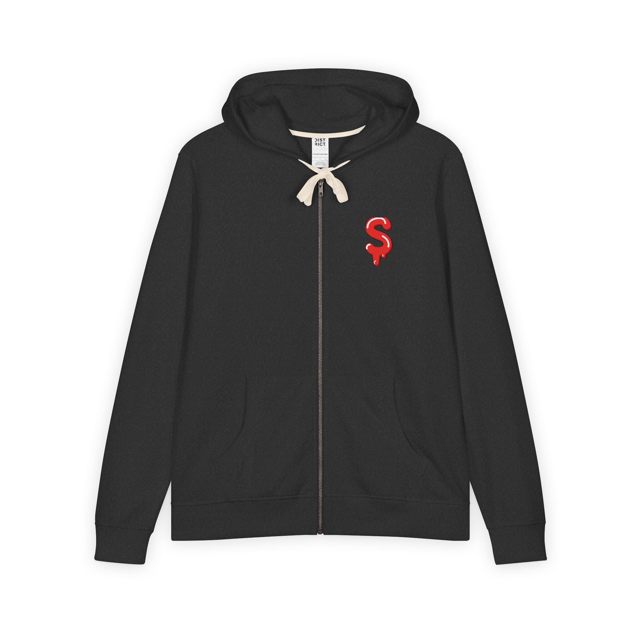 The Slime Shop Full-Zip Hoodie — Black / Red Slime $