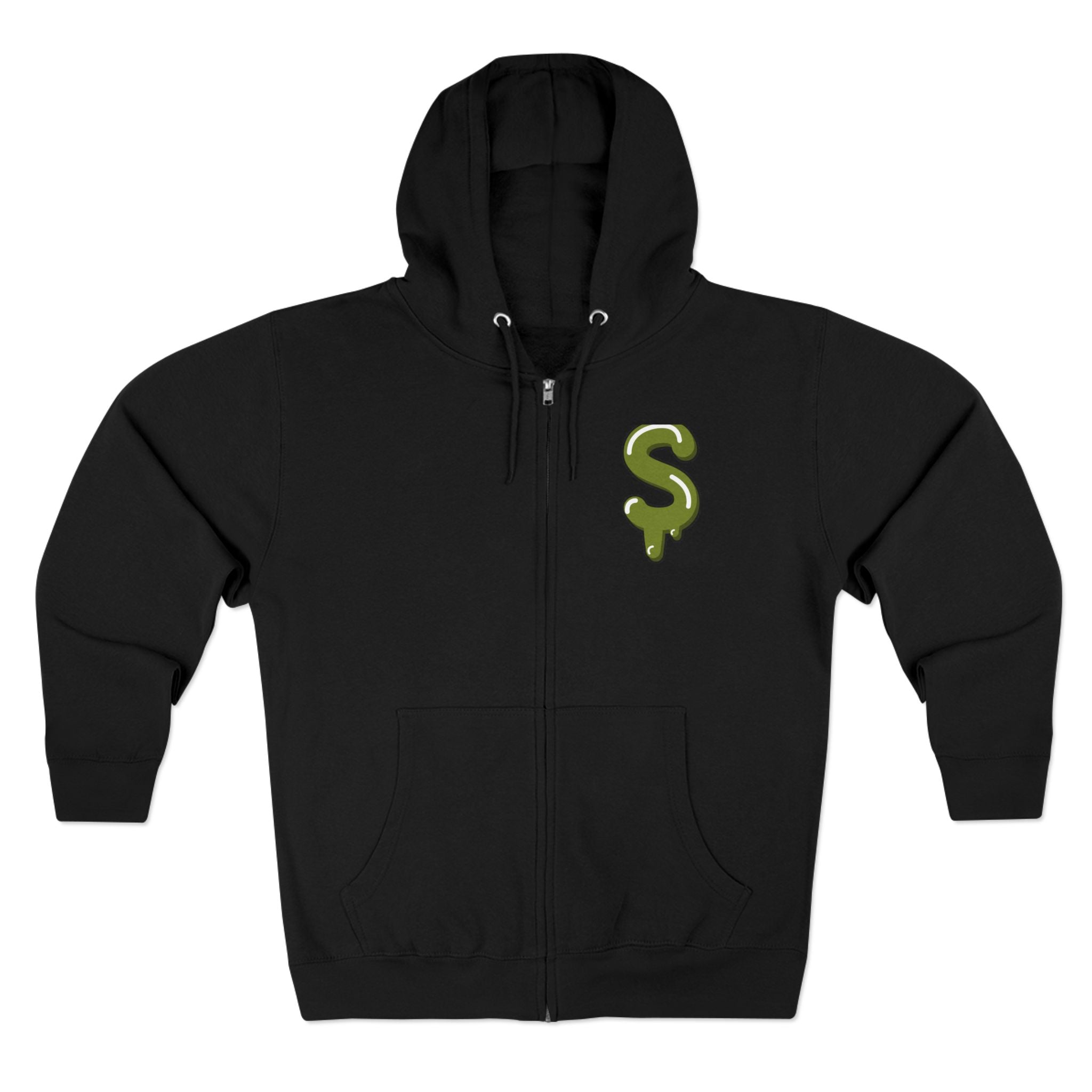 The Slime Shop Zip Hoodie — Heather / Olive Slime $