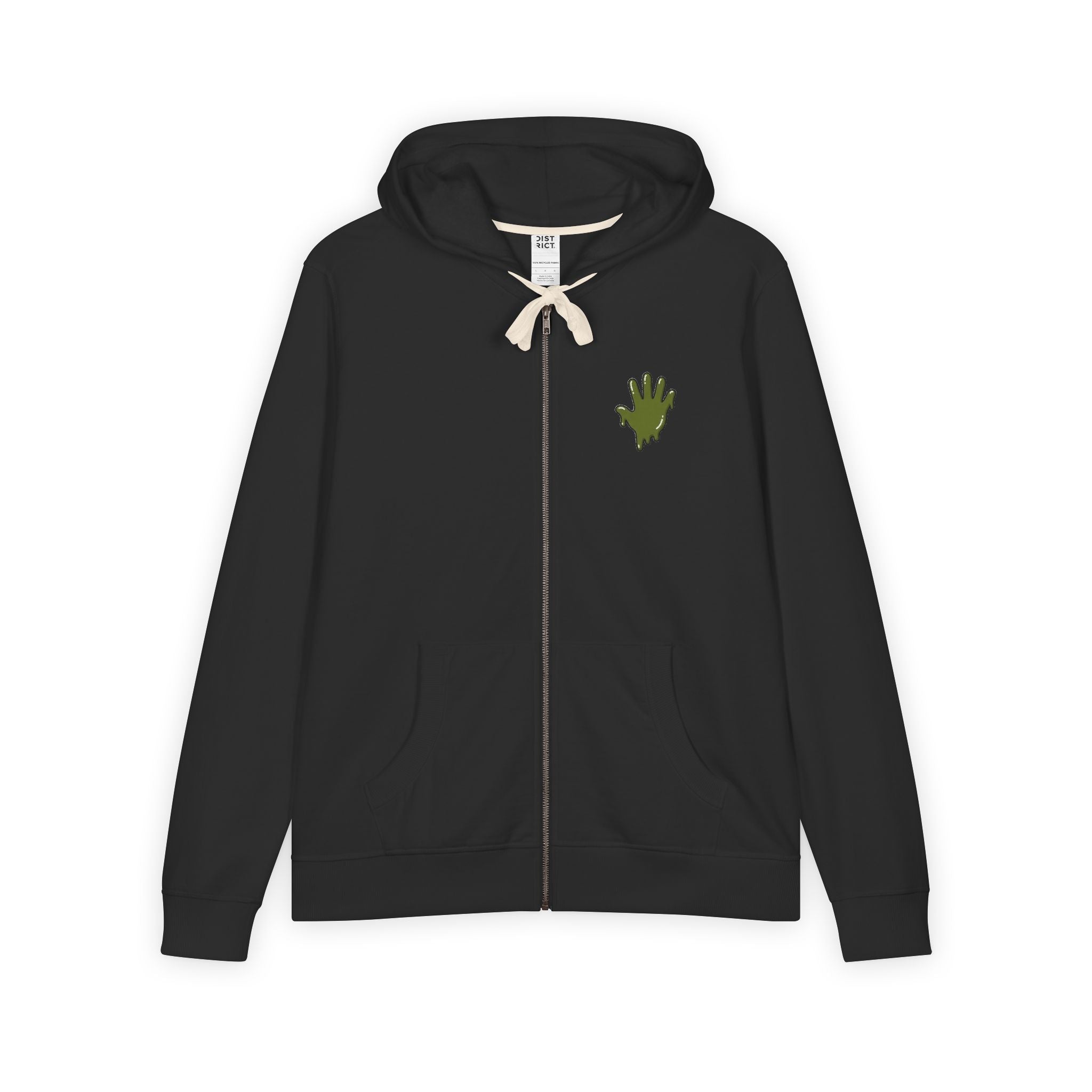 The Slime Shop Full-Zip Hoodie — Black / Olive Slime In 5