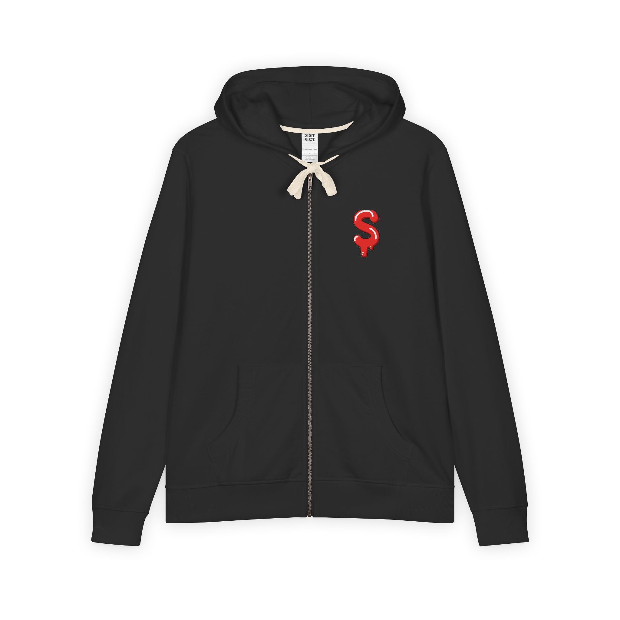 The Slime Shop Full-Zip Hoodie — Black / Red Slime $