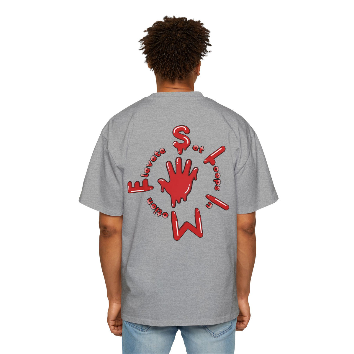 Men's Red Slime Sircle Heavy Oversized Tee