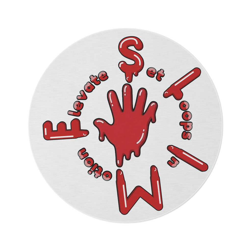 The Slime Shop Round Rug — Hand & Ring (Red)